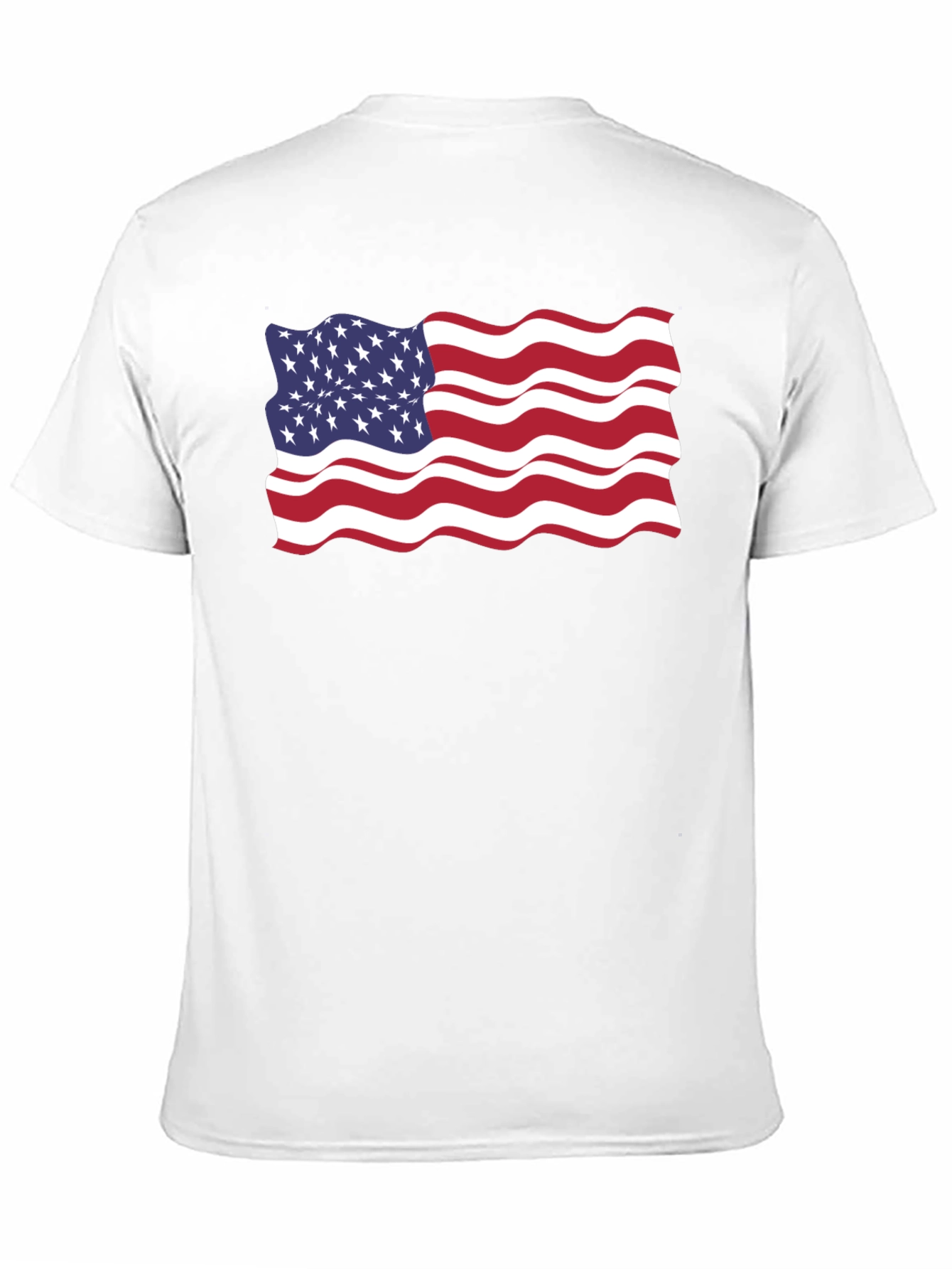 American Flag Wavy Graphic Tee - Patriotic Style