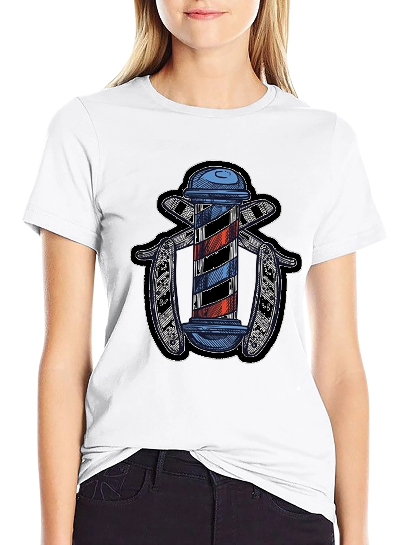 Barber Pole Razor Graphic Tee