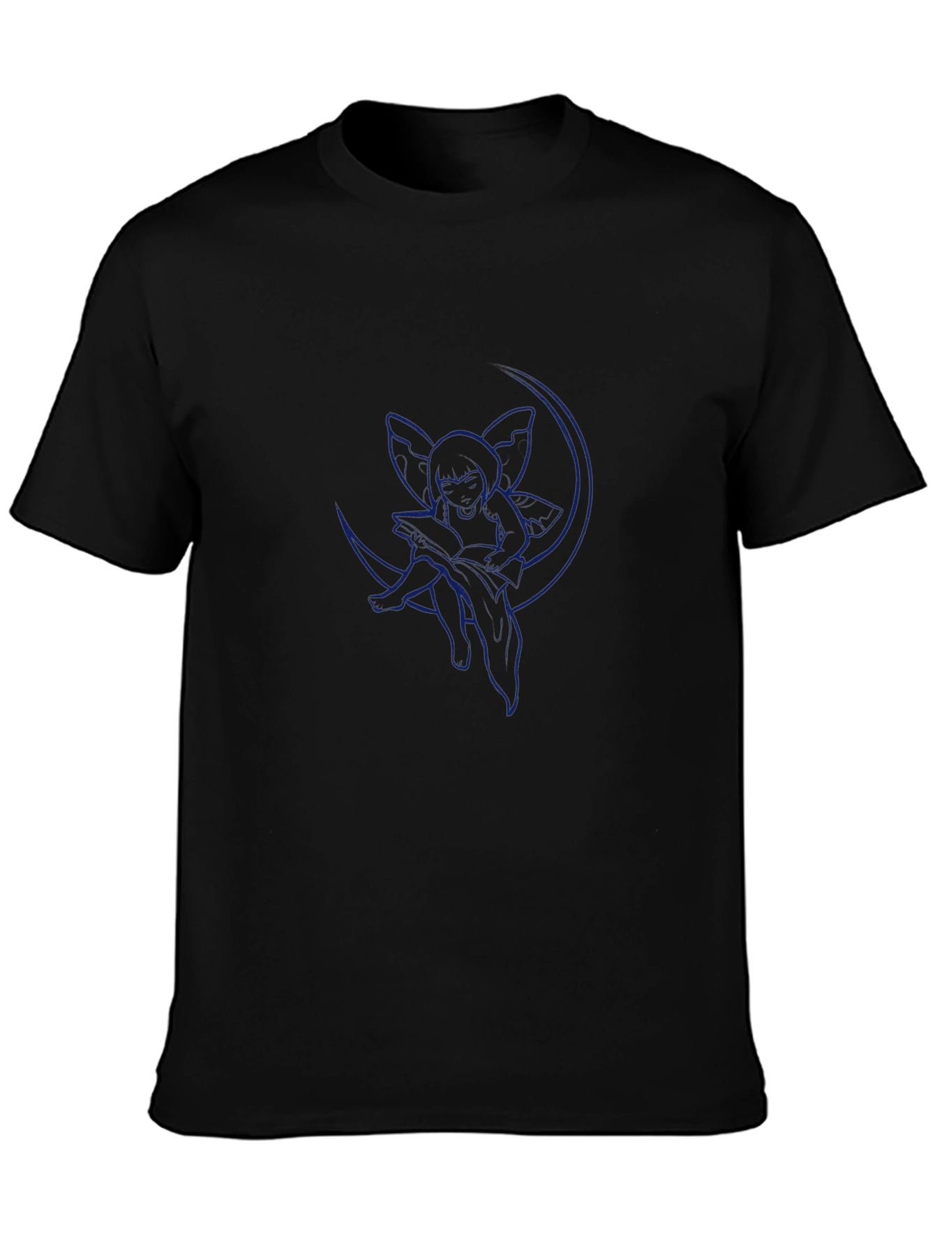Whimsical Moon Fairy T-Shirt - Black
