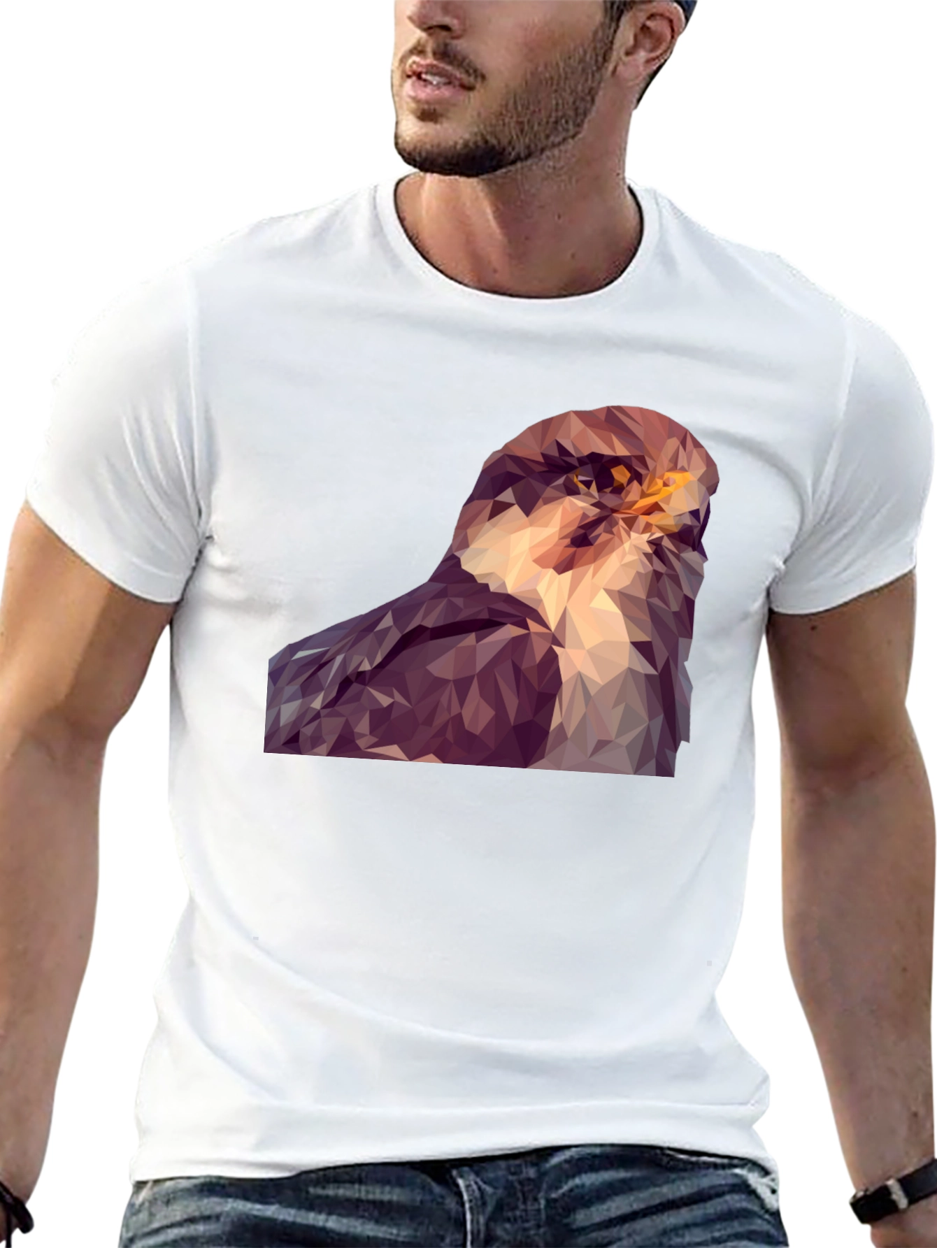 Abstract Hawk Graphic Tee - Modern Bird Art Shirt