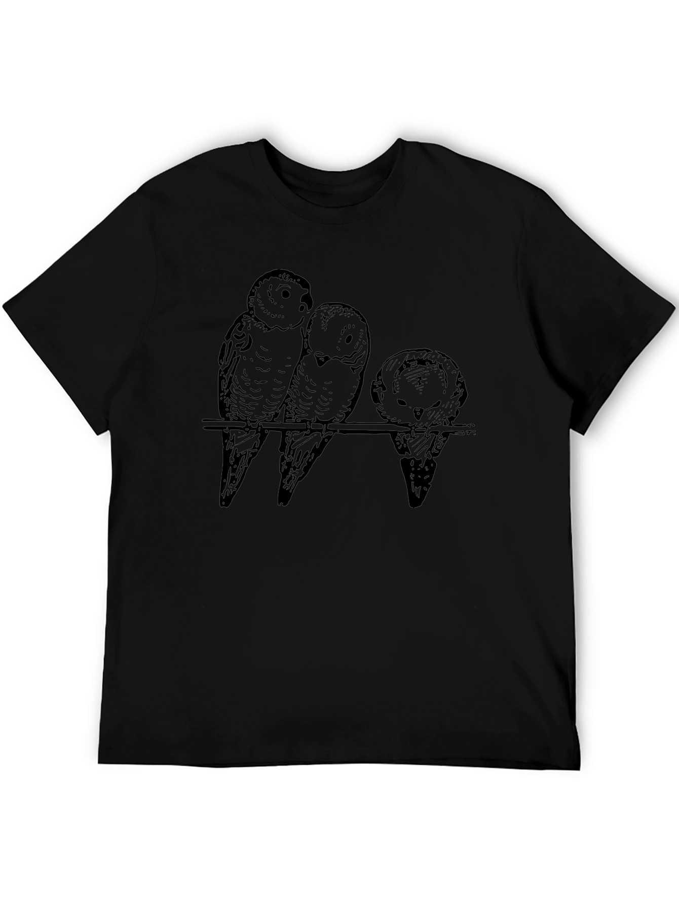 Three Birds on Branch Graphic T-Shirt
