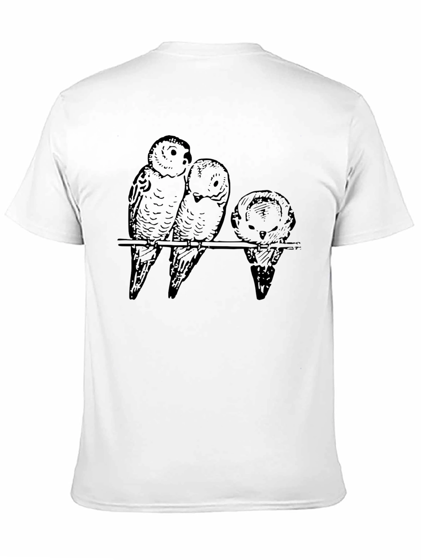 Three Birds on Branch Graphic T-Shirt