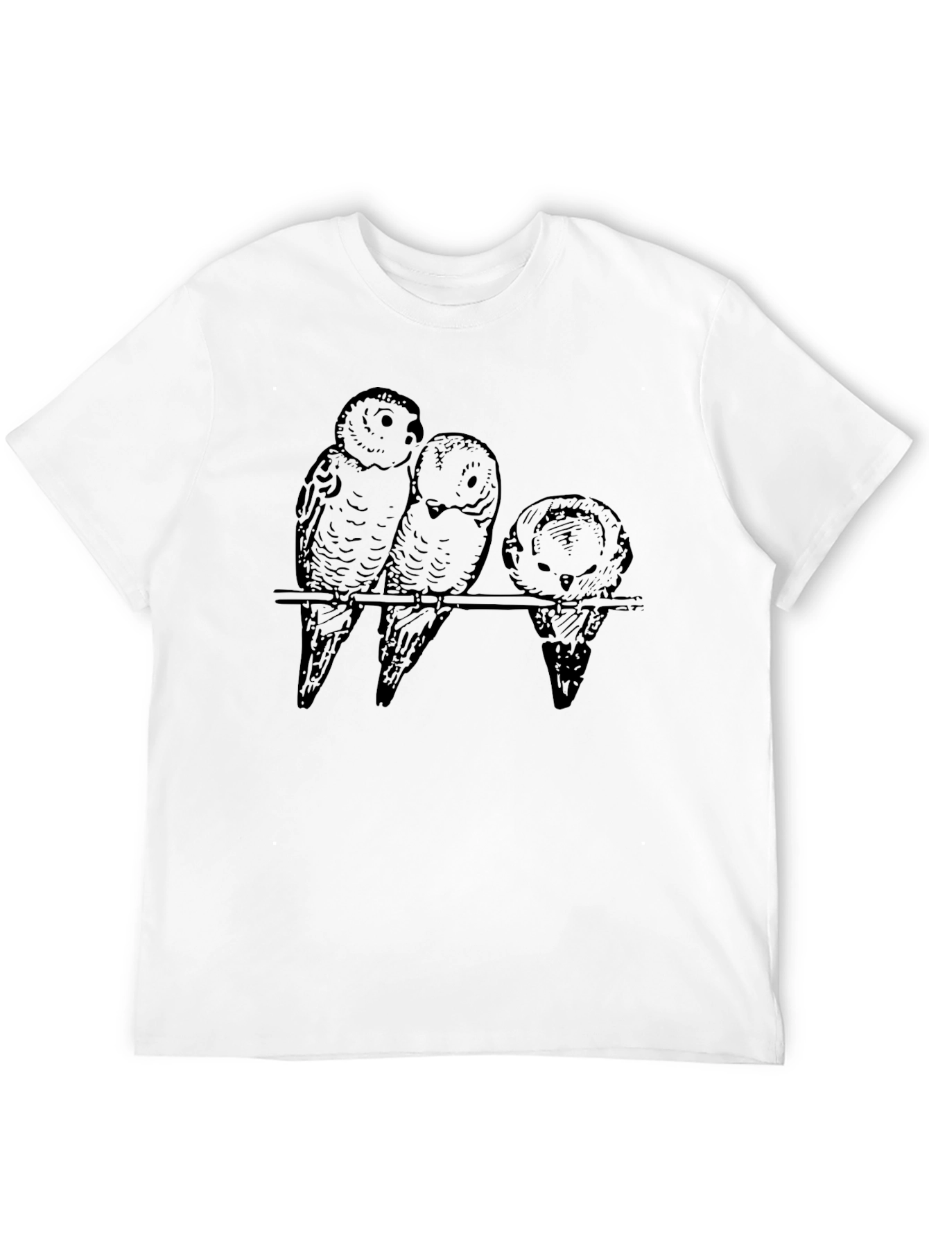 Three Birds on Branch Graphic T-Shirt