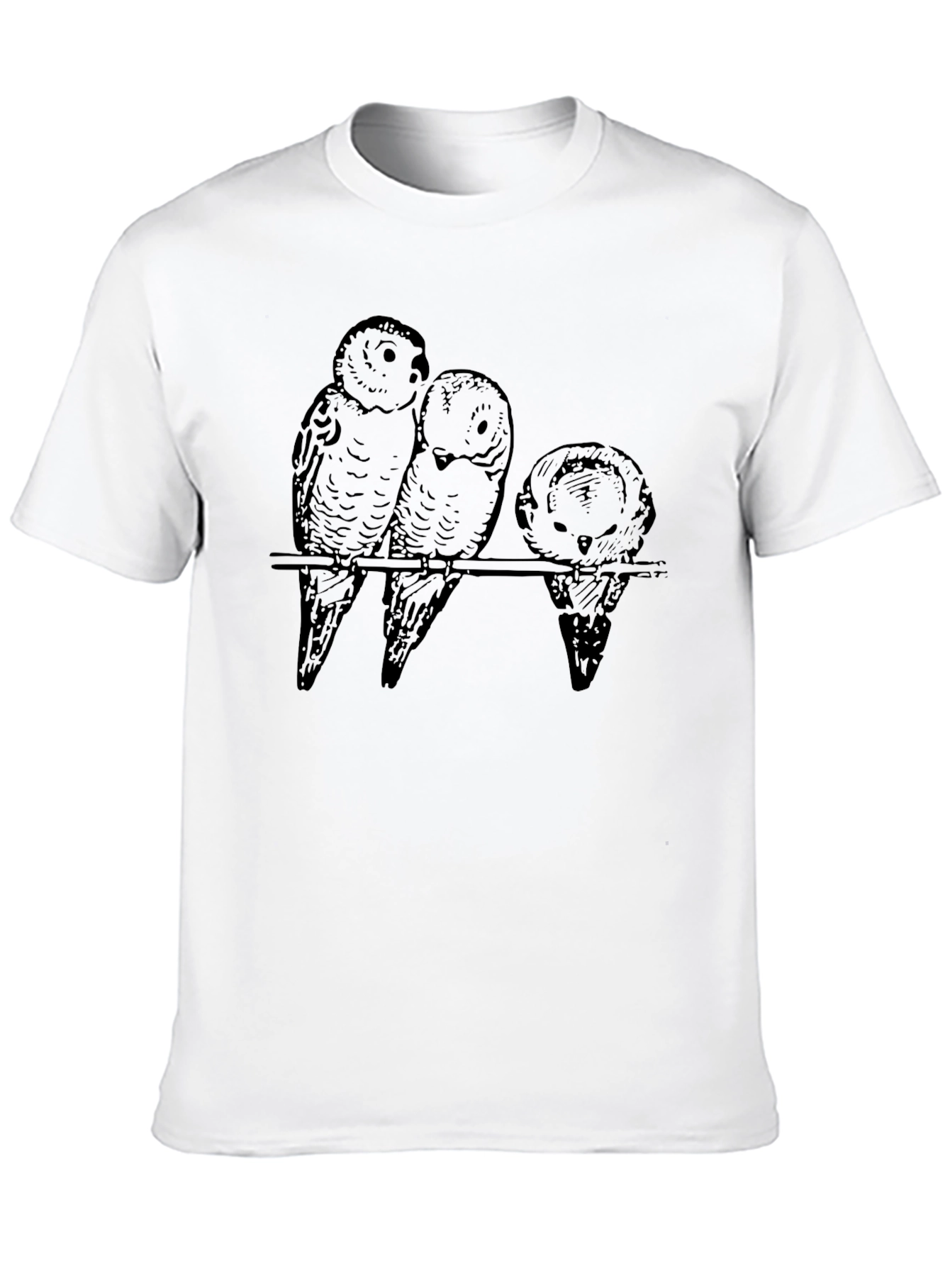 Three Birds on Branch Graphic T-Shirt