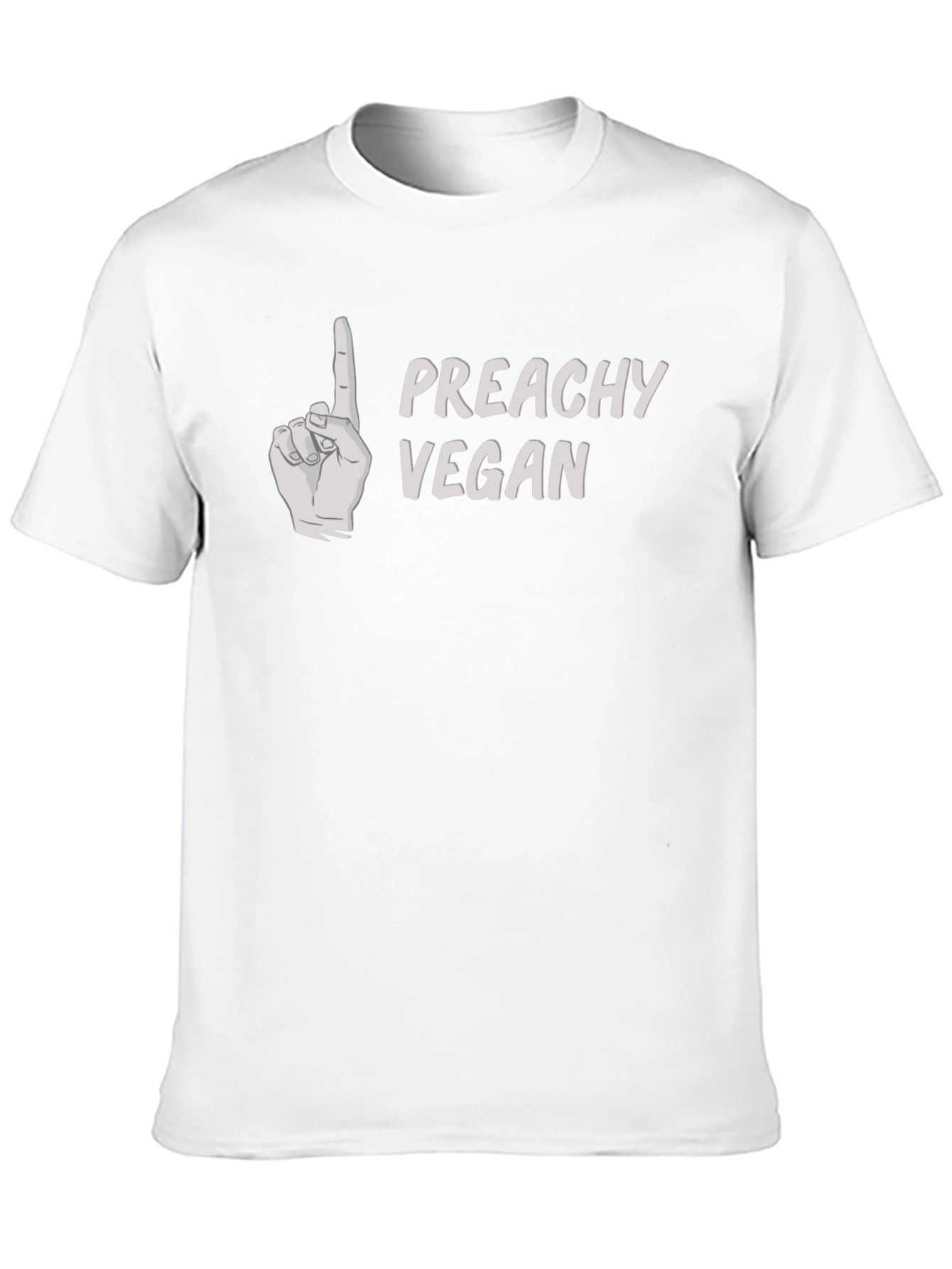 Preachy Vegan Graphic T-Shirt - Black Crew Neck