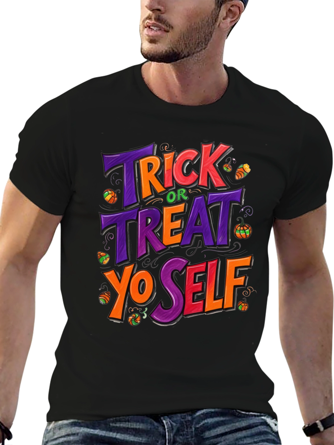 Trick or Treat Yo Self Halloween Graphic T-Shirt