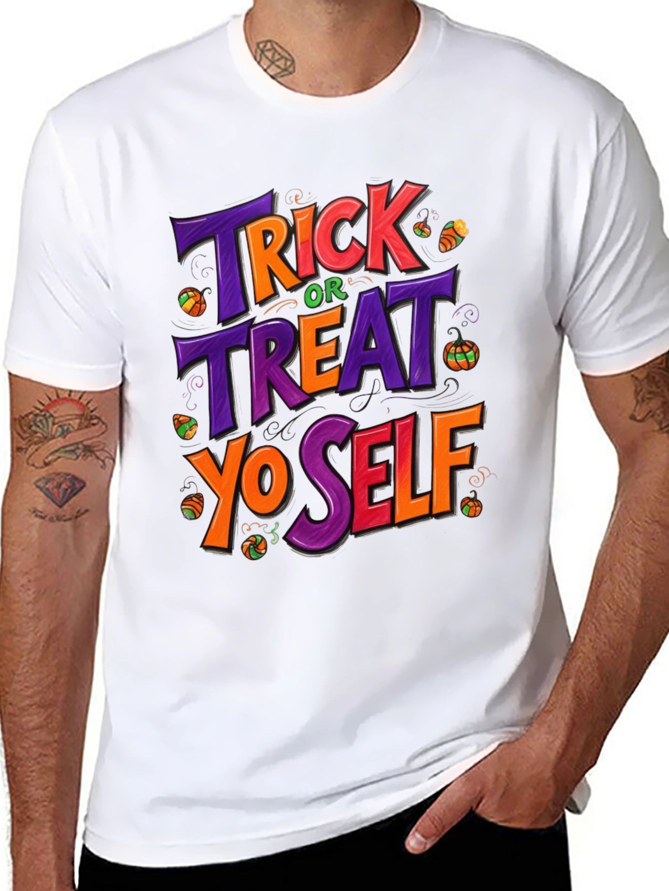 Trick or Treat Yo Self Halloween Graphic T-Shirt