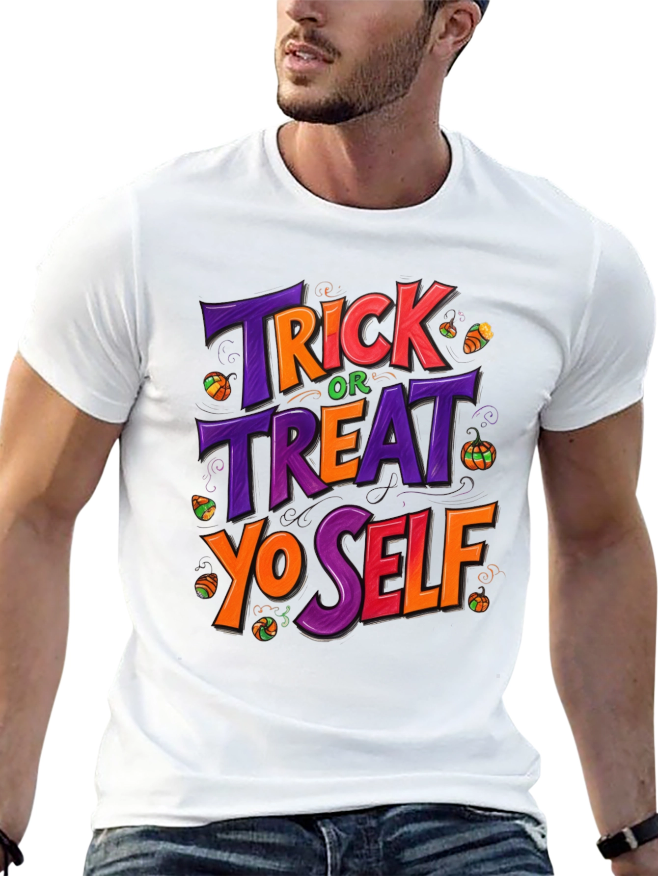 Trick or Treat Yo Self Halloween Graphic T-Shirt