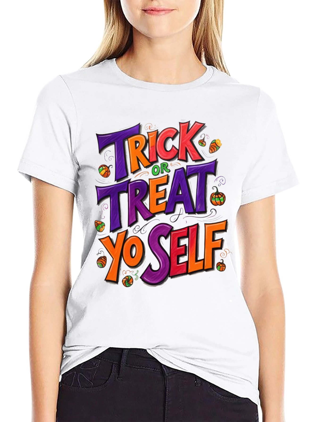 Trick or Treat Yo Self Halloween Graphic T-Shirt