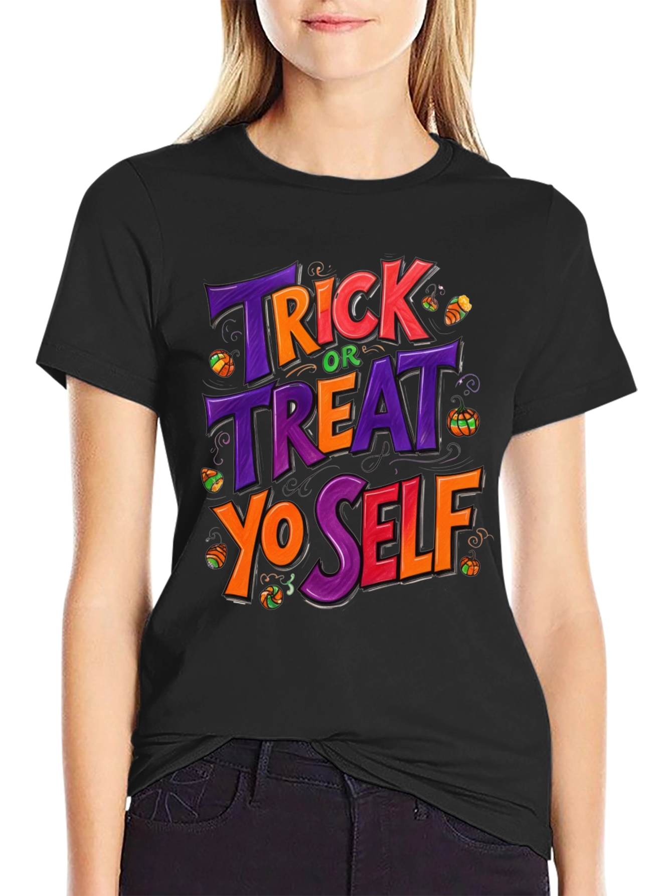 Trick or Treat Yo Self Halloween Graphic T-Shirt