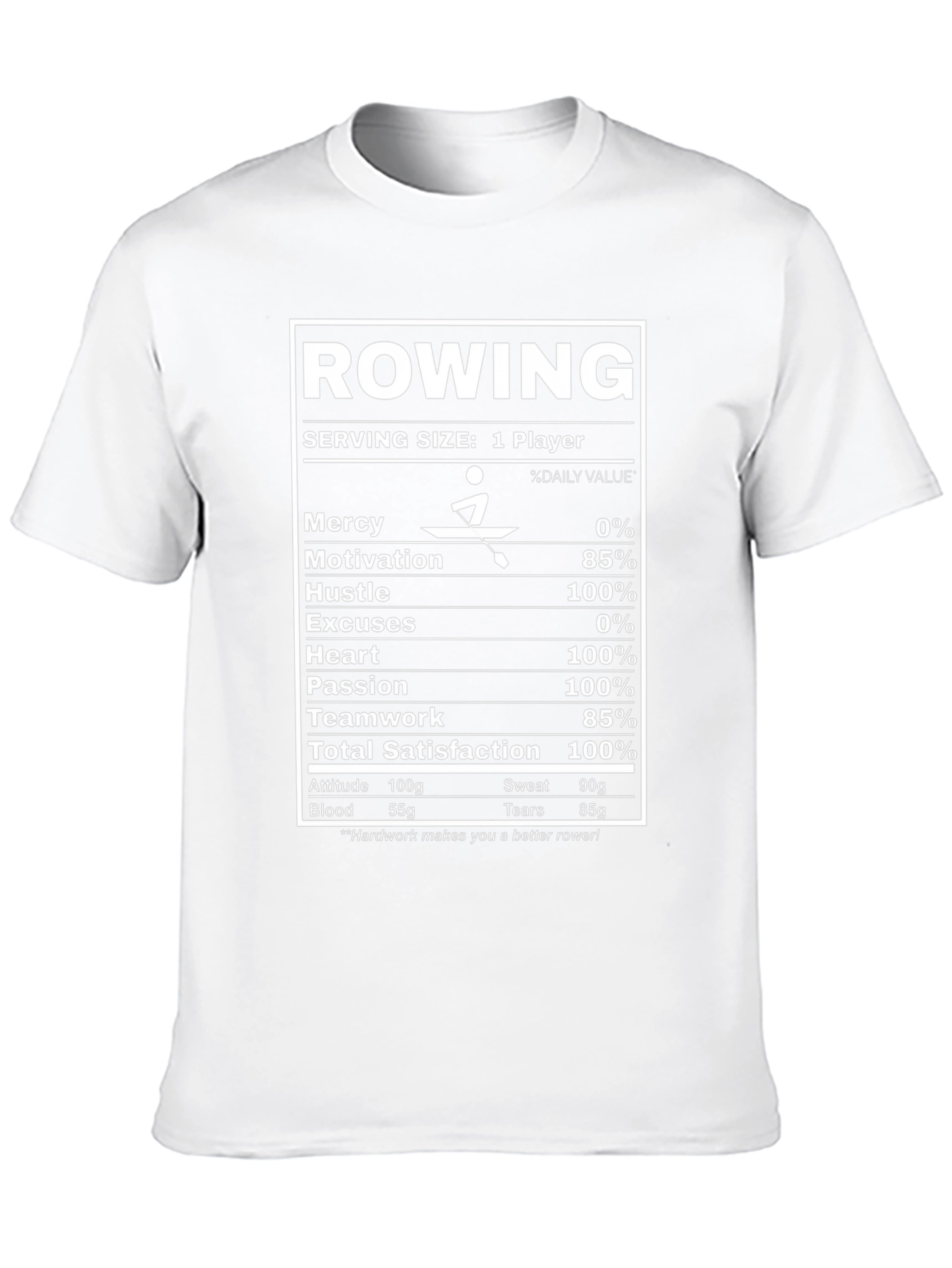 Rowing Nutritional Facts T-Shirt