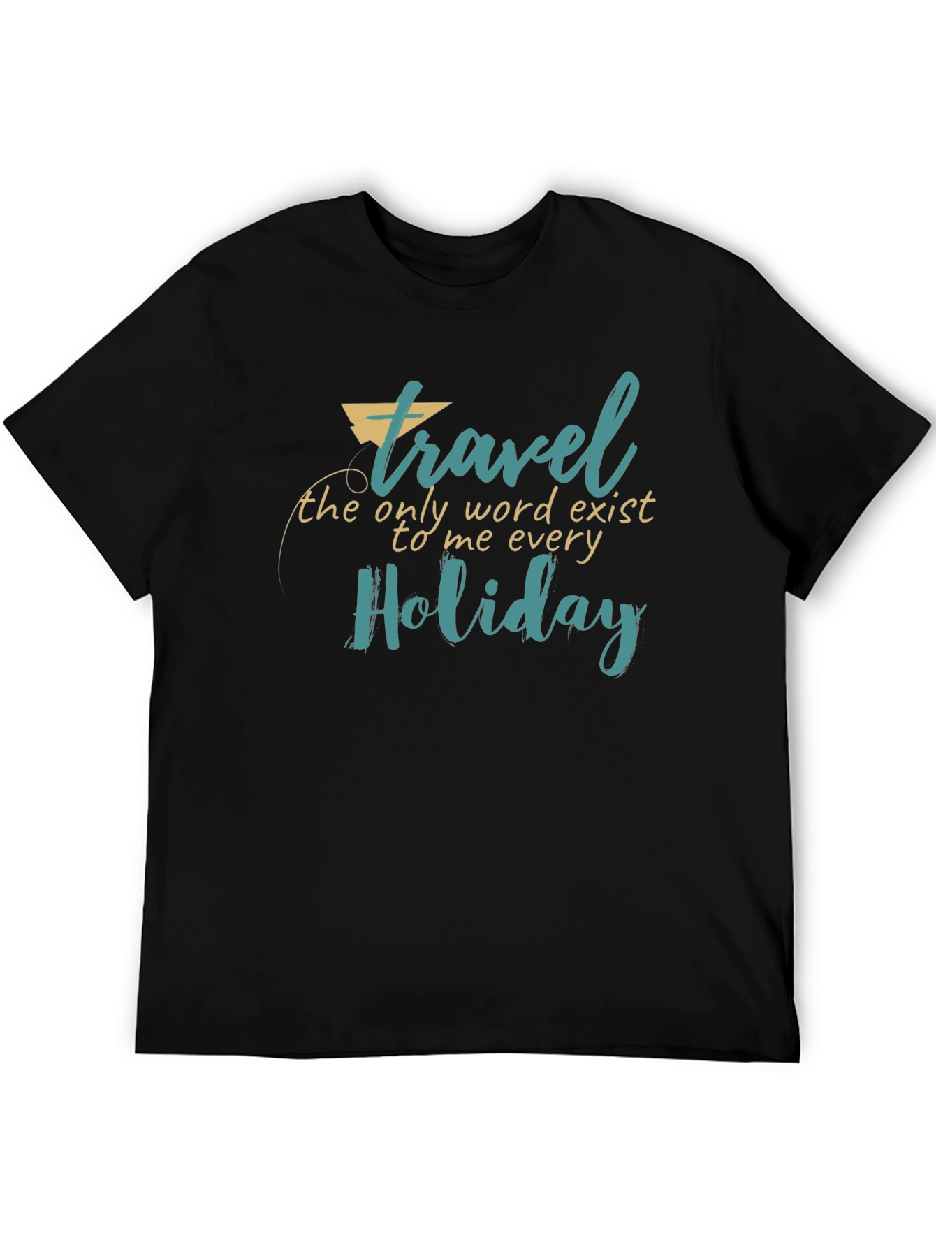 Travel Holiday Graphic Print Black T-Shirt