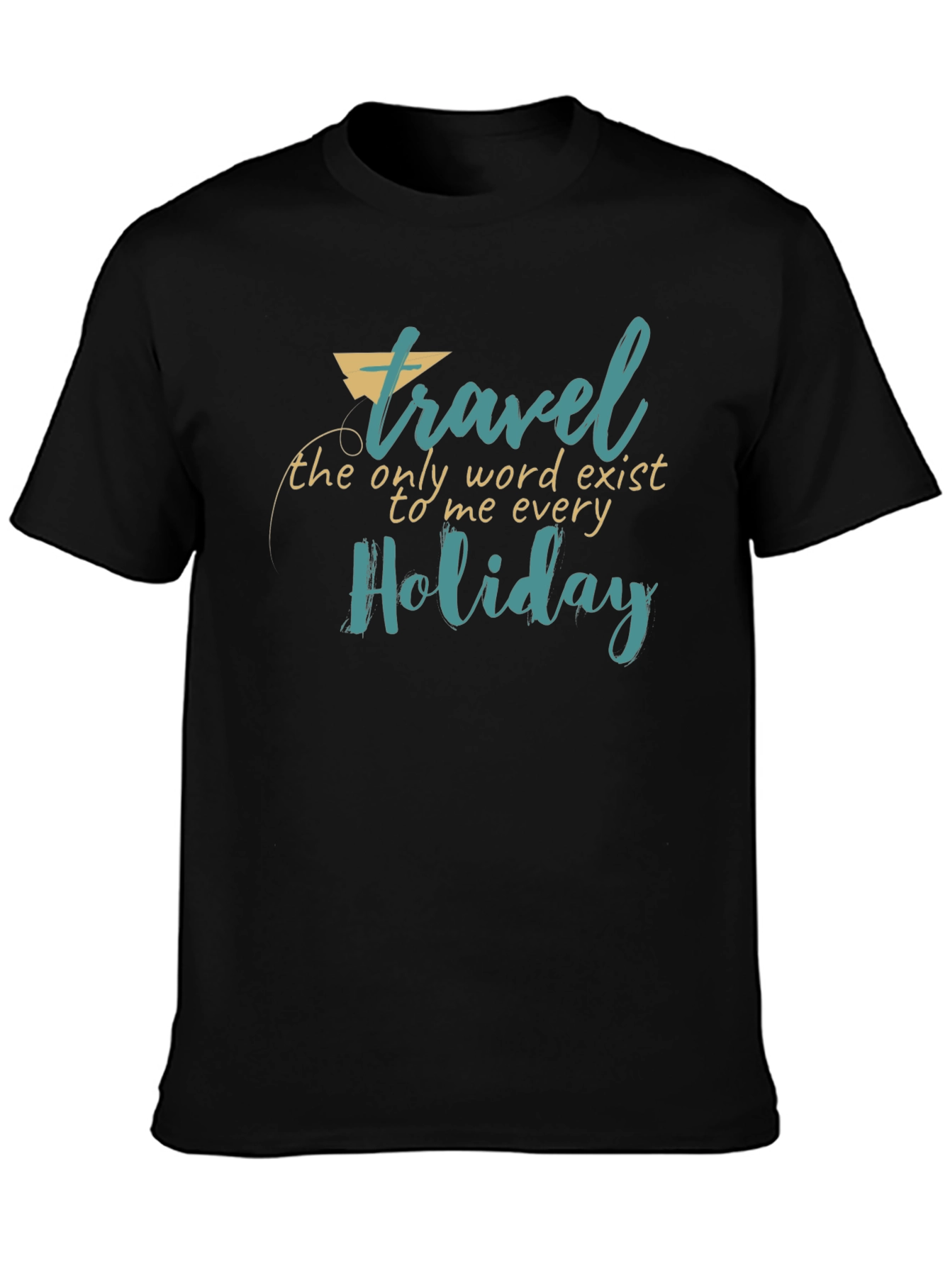 Travel Holiday Graphic Print Black T-Shirt