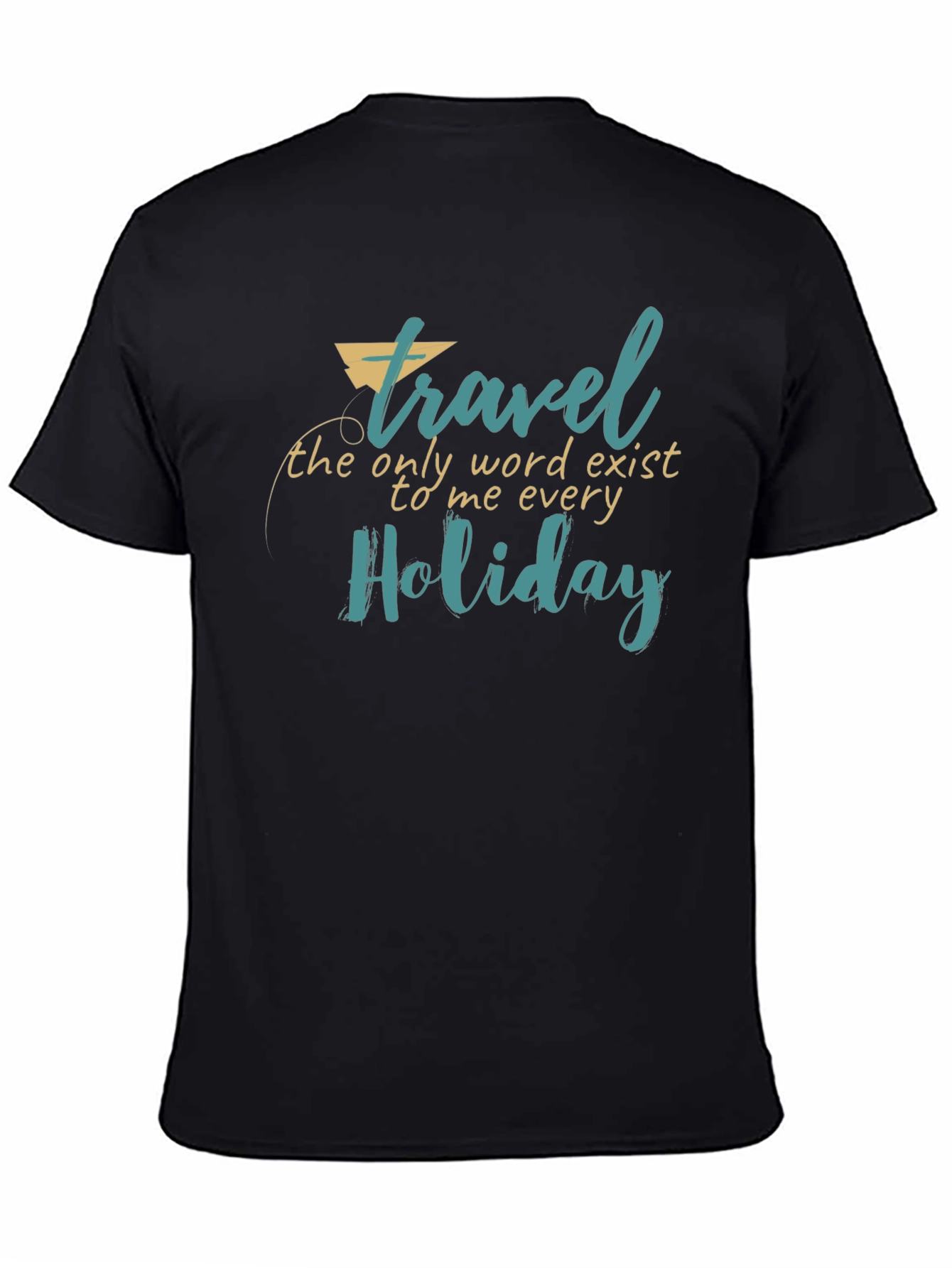 Travel Holiday Graphic Print Black T-Shirt
