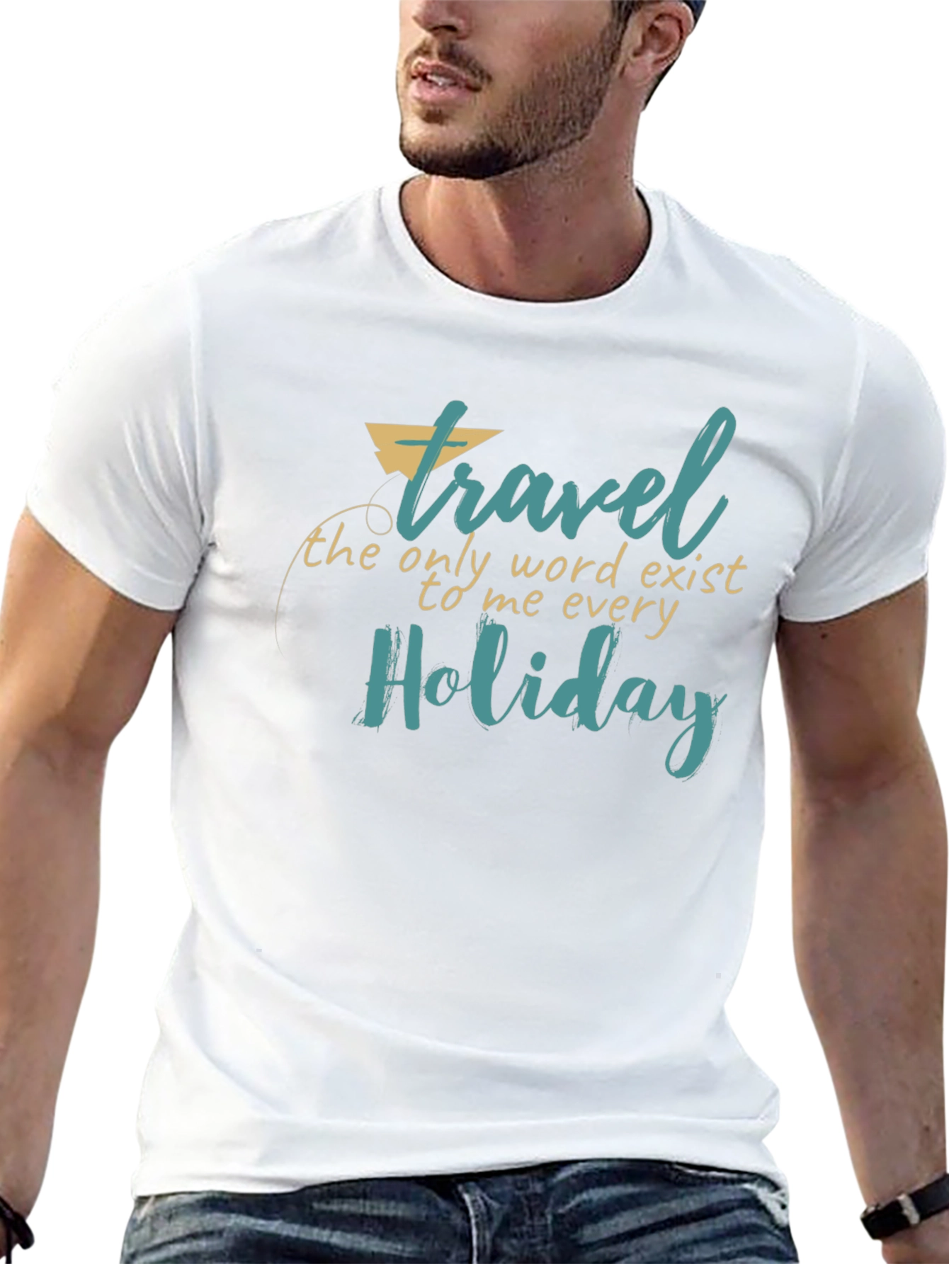 Travel Holiday Graphic Print Black T-Shirt