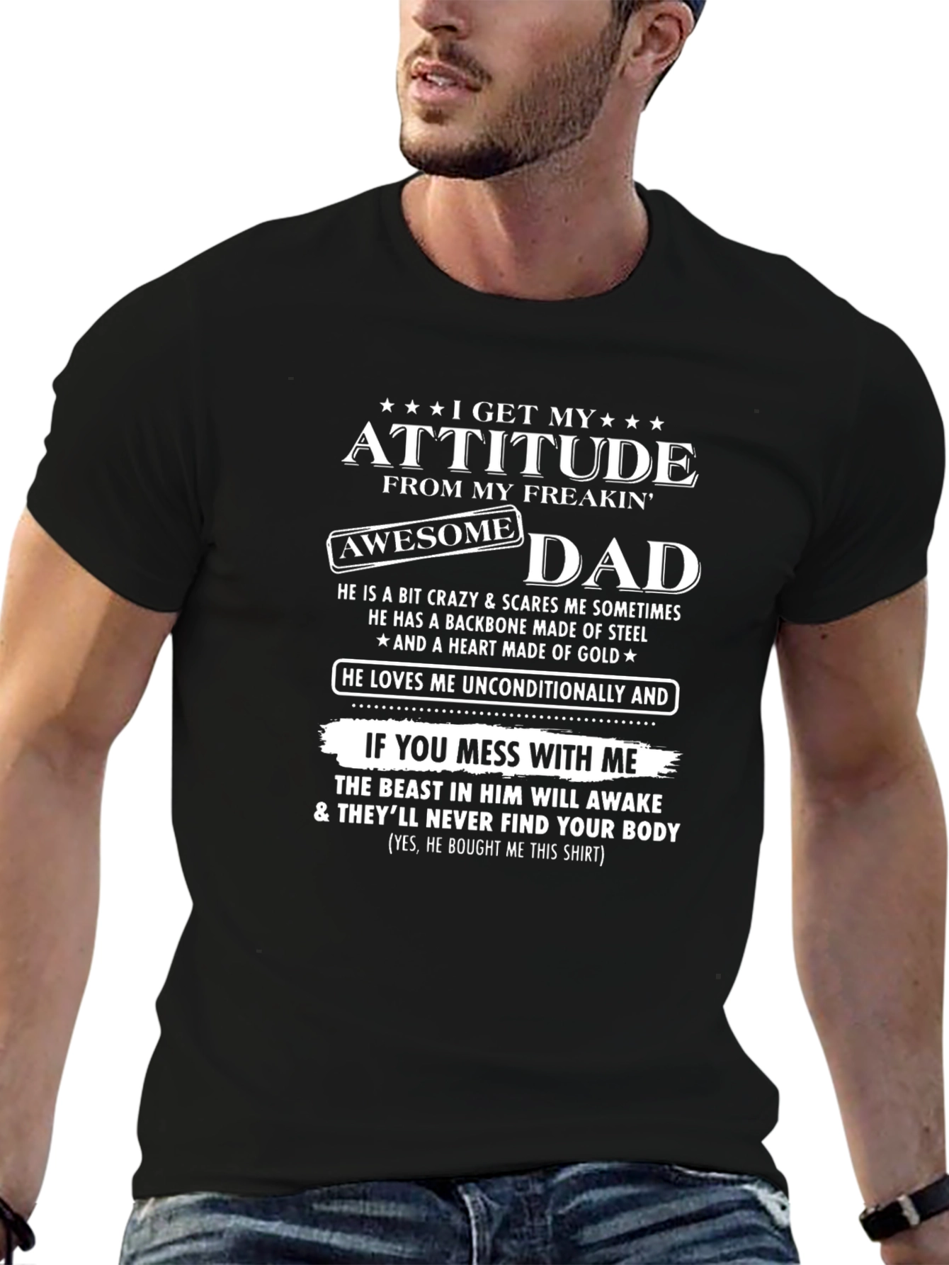 Awesome Dad Attitude Graphic T-Shirt
