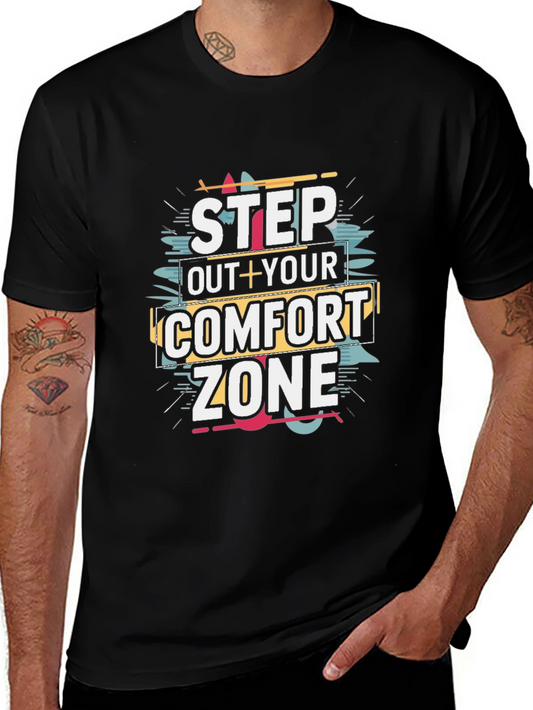 Step Out Comfort Zone Black T-Shirt