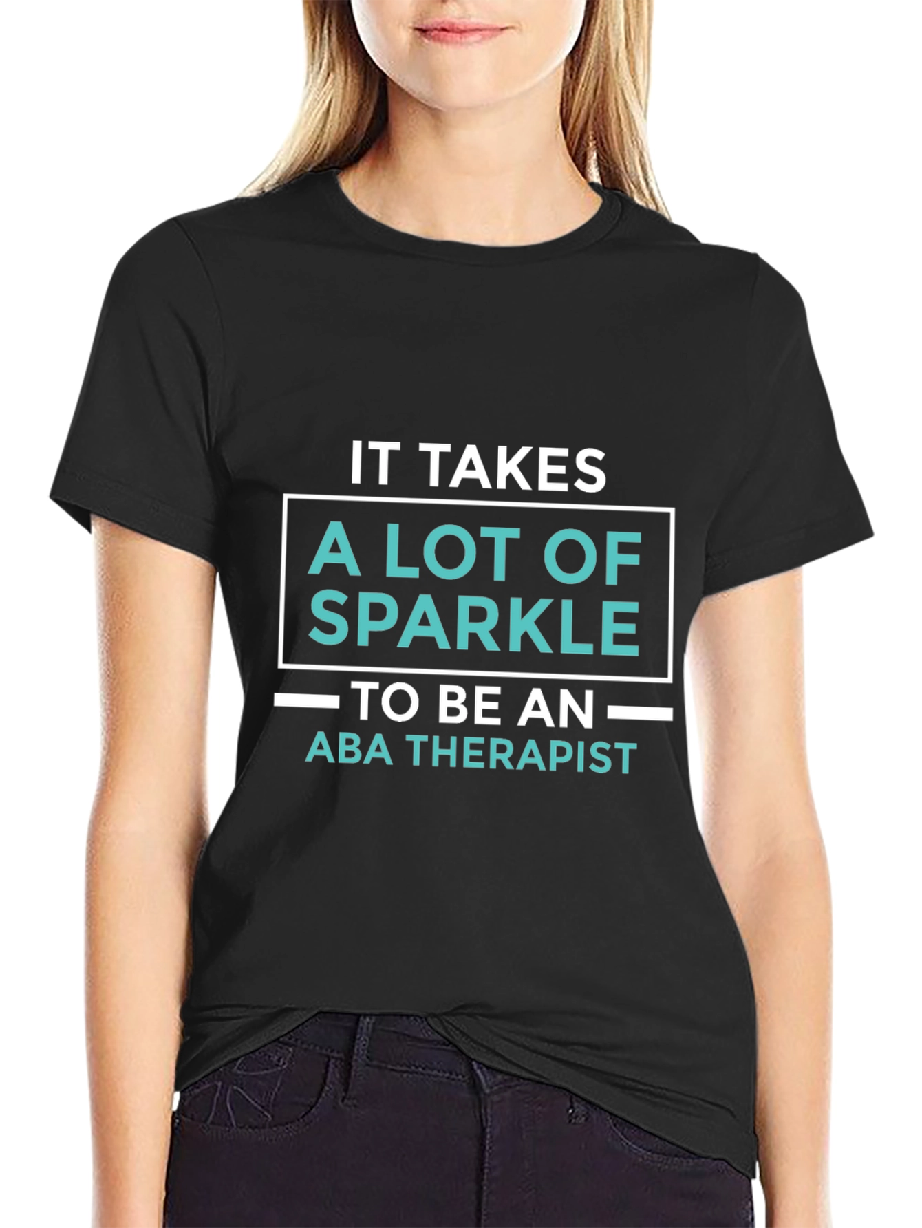 Sparkle ABA Therapist T-Shirt - Black Graphic Tee