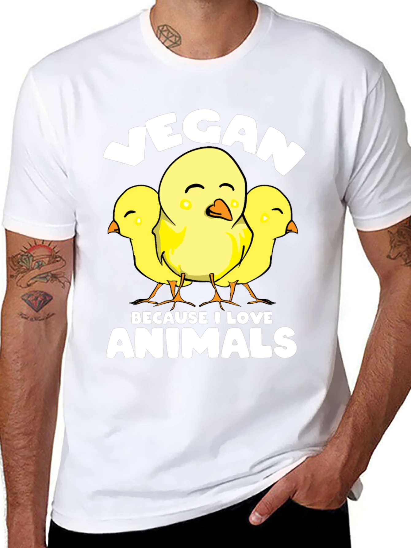 Vegan Chicks T-Shirt - Because I Love Animals