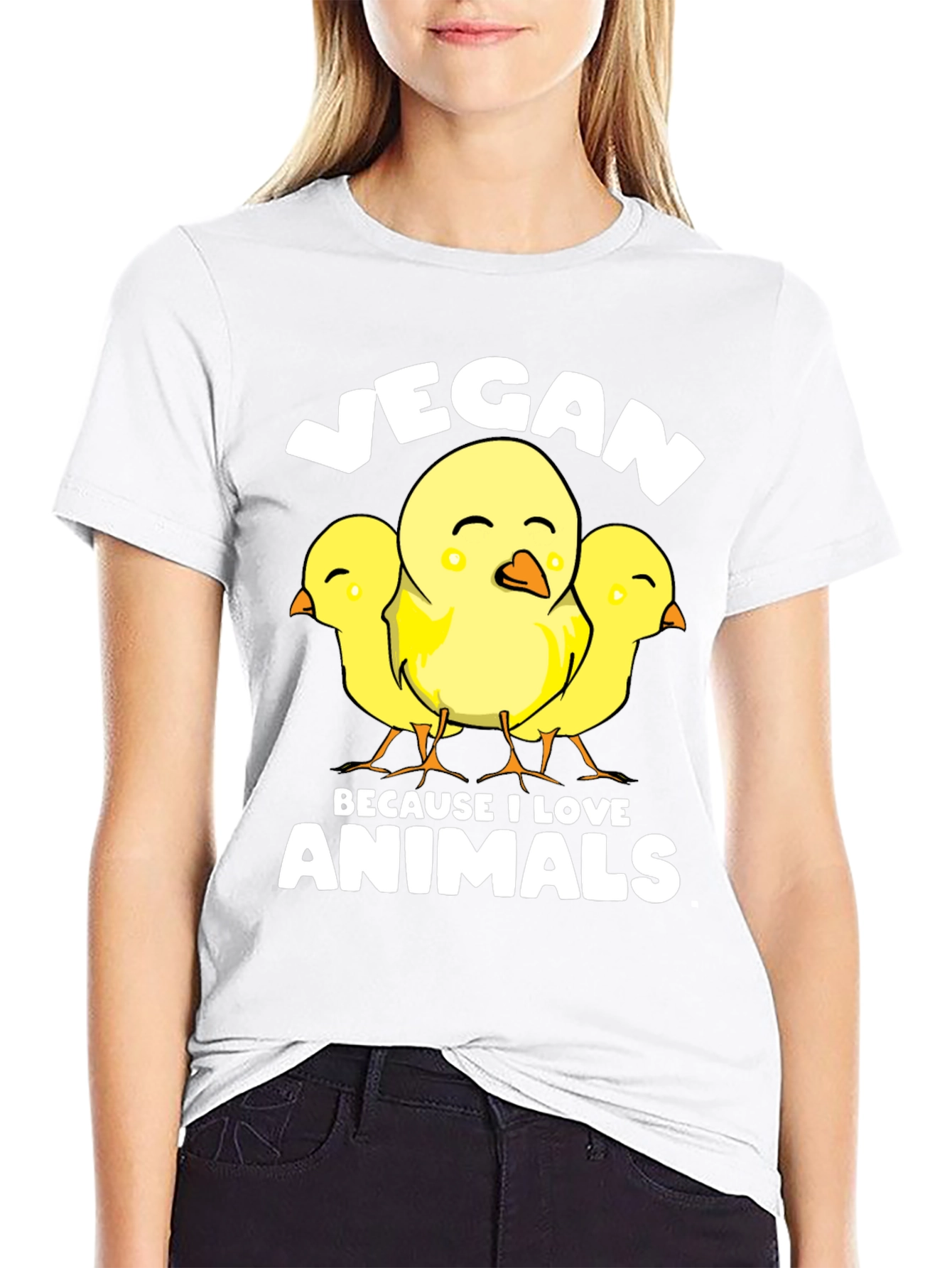 Vegan Chicks T-Shirt - Because I Love Animals