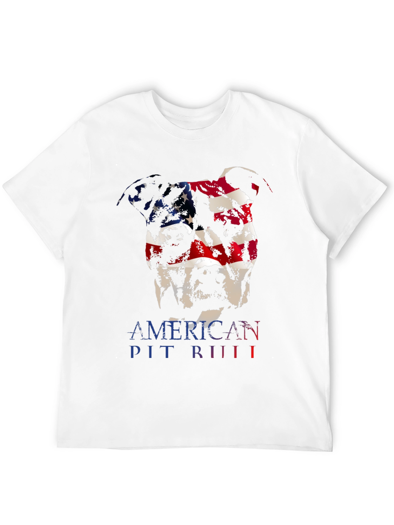 American Pit Bull Dog T-Shirt - USA Flag Design