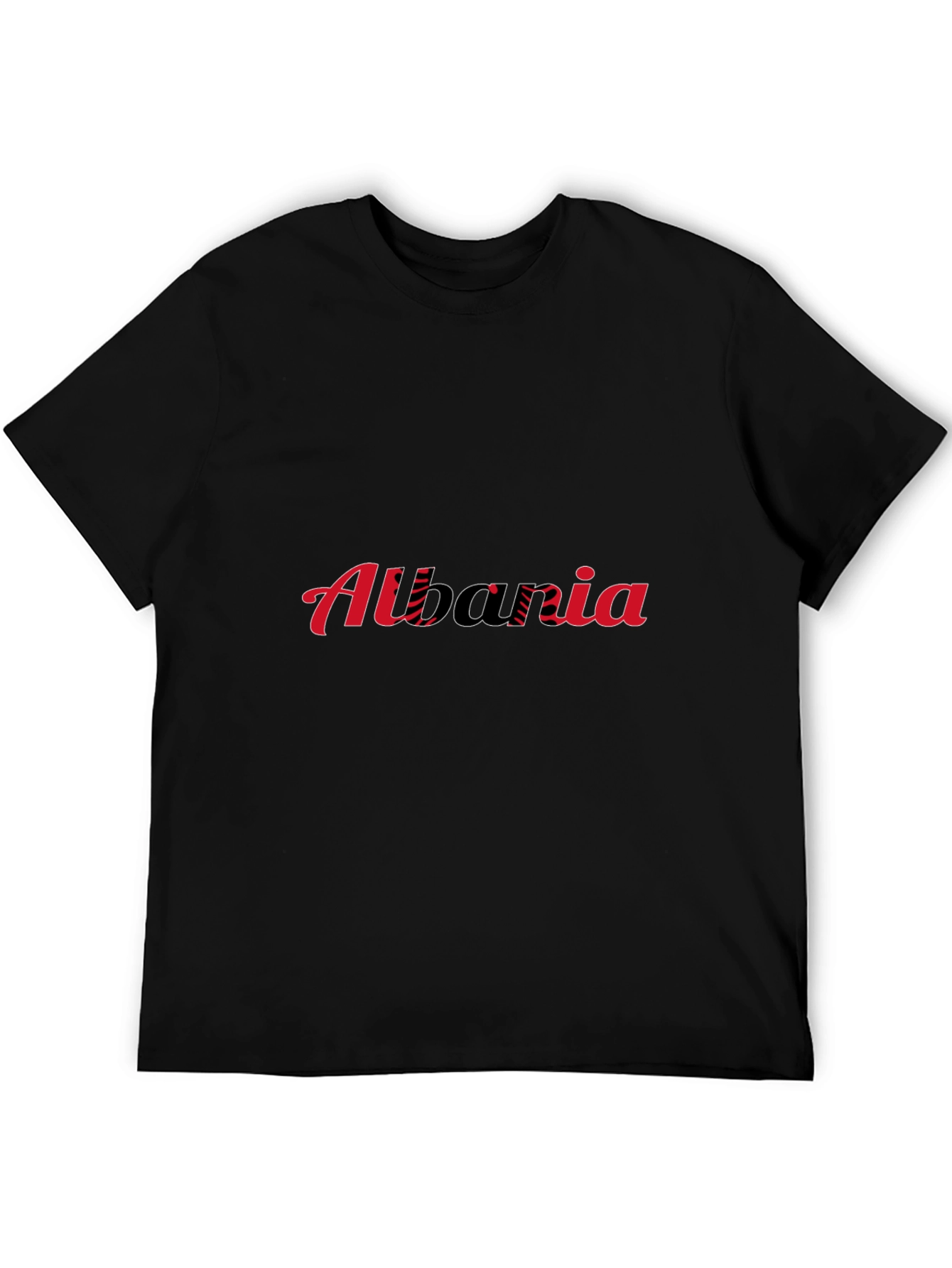 Albania Flag T-Shirt - Black Crew Neck Tee