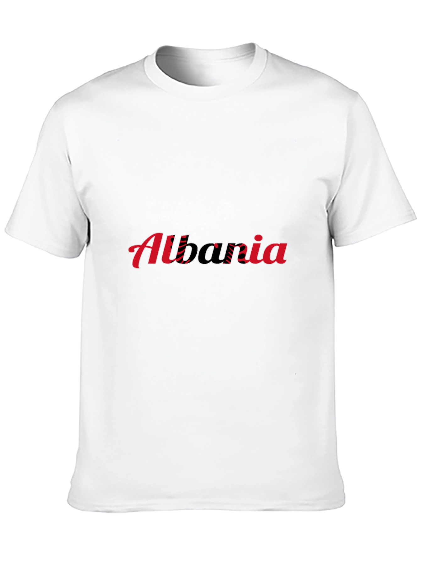 Albania Flag T-Shirt - Black Crew Neck Tee