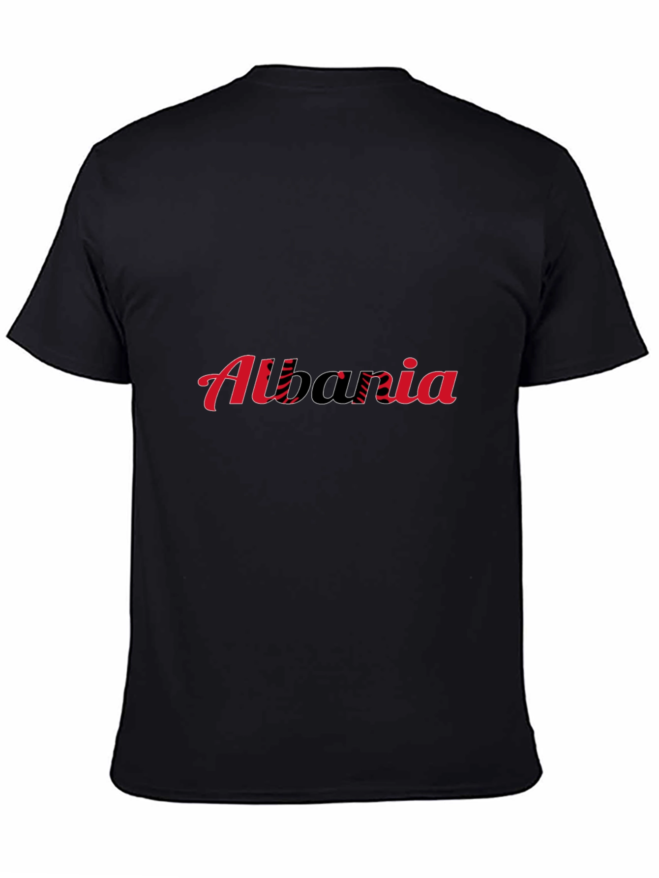 Albania Flag T-Shirt - Black Crew Neck Tee