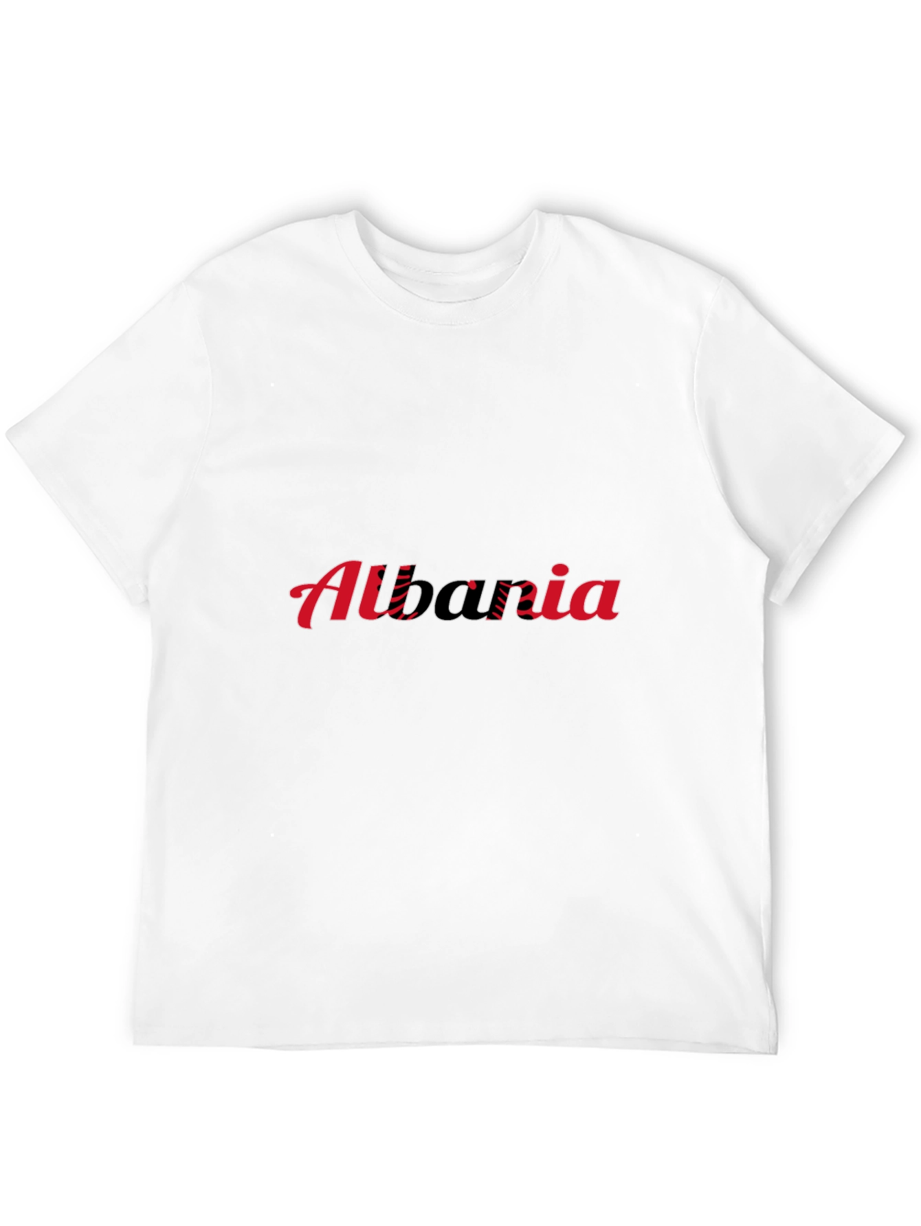 Albania Flag T-Shirt - Black Crew Neck Tee