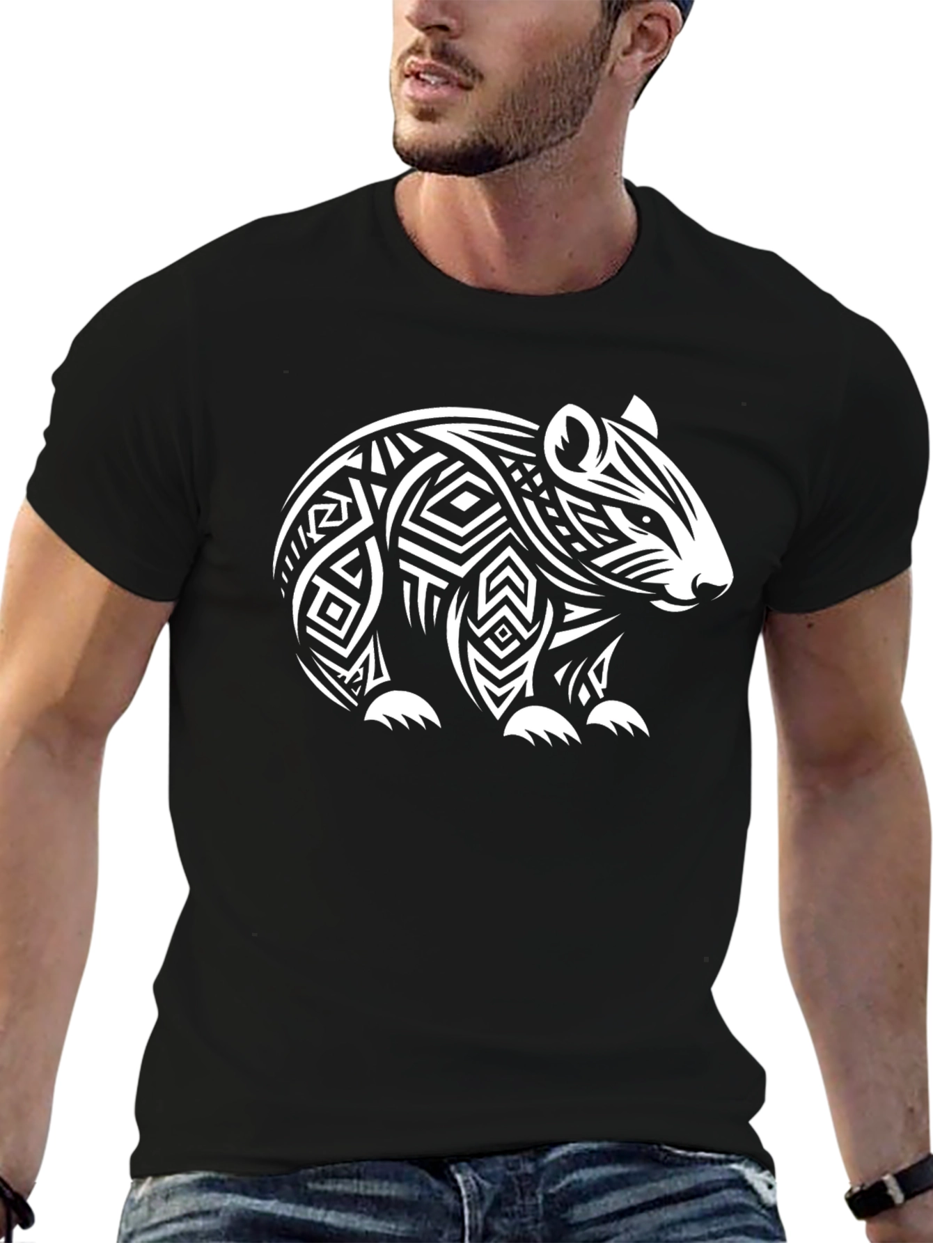 Tribal Wombat Black Tee