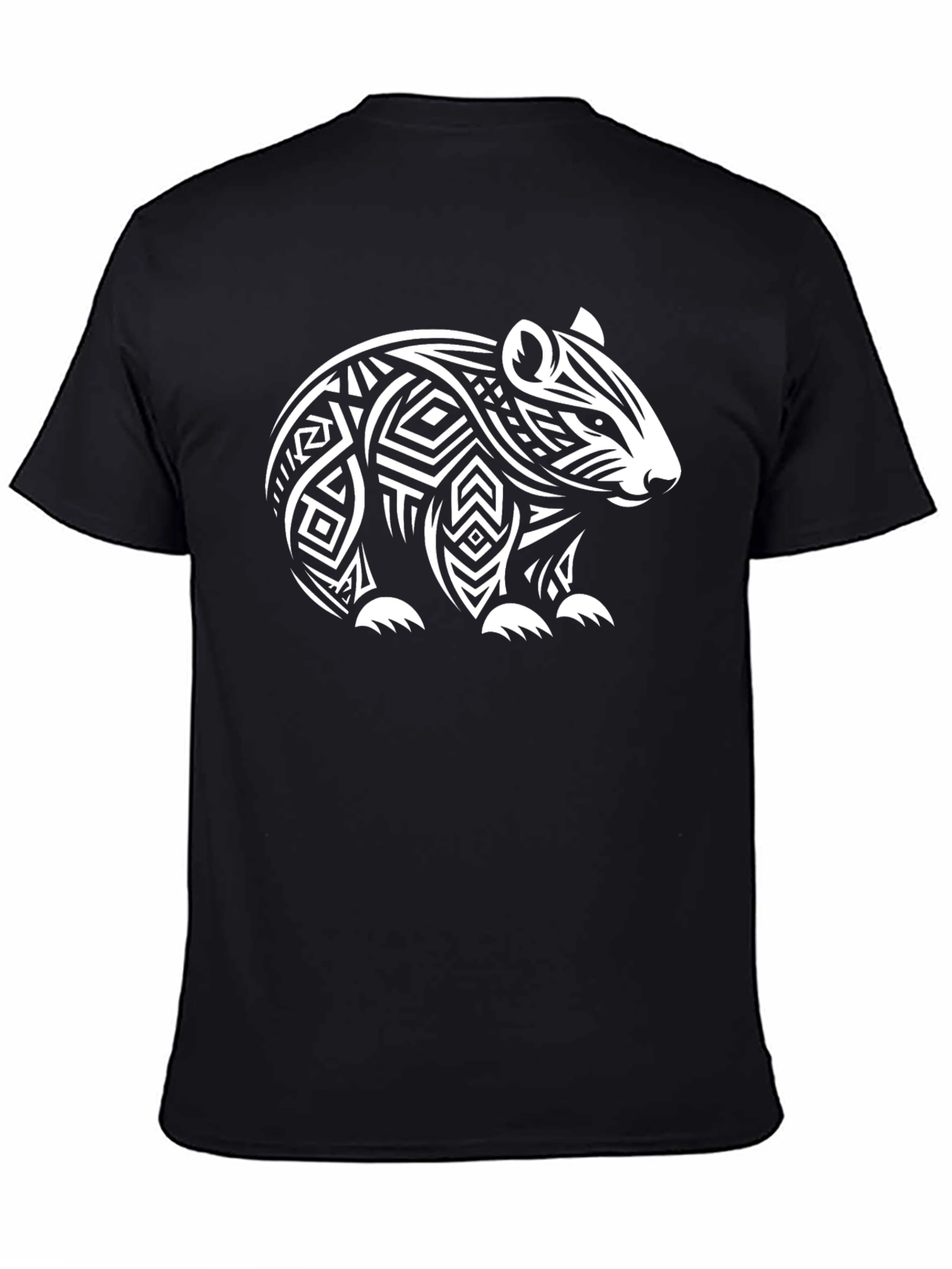 Tribal Wombat Black Tee
