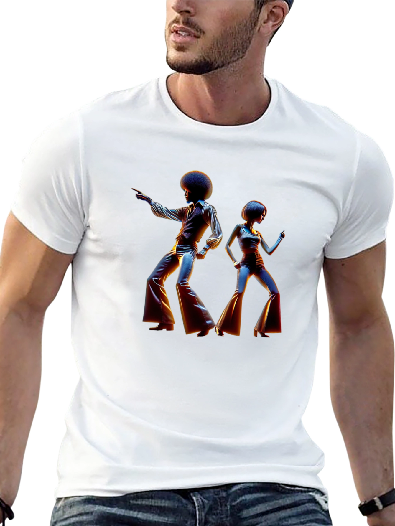 Retro Disco Dance T-Shirt - Black