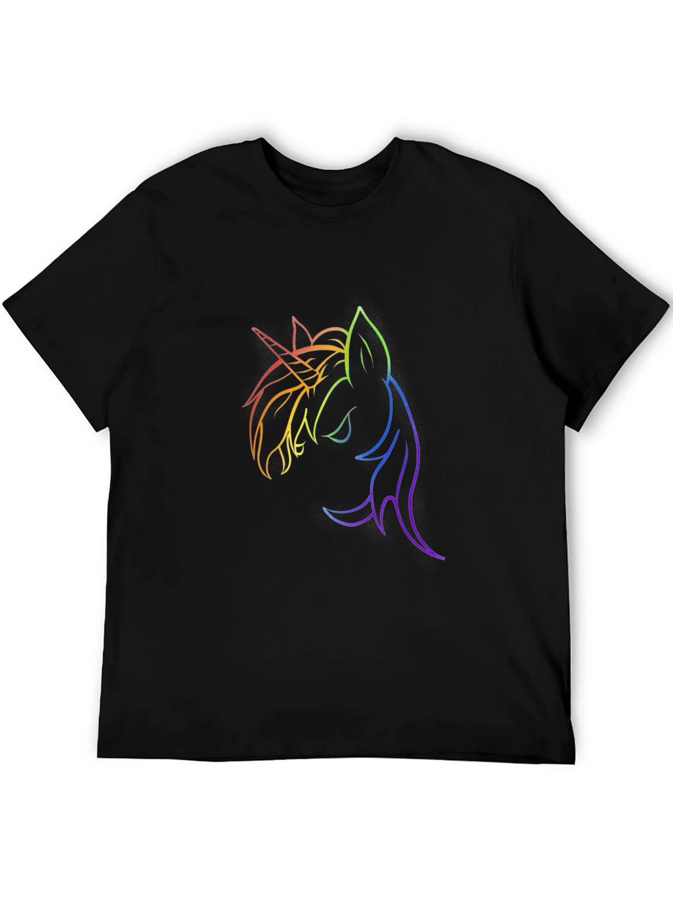 Unicorn Rainbow Line Art Graphic T-Shirt