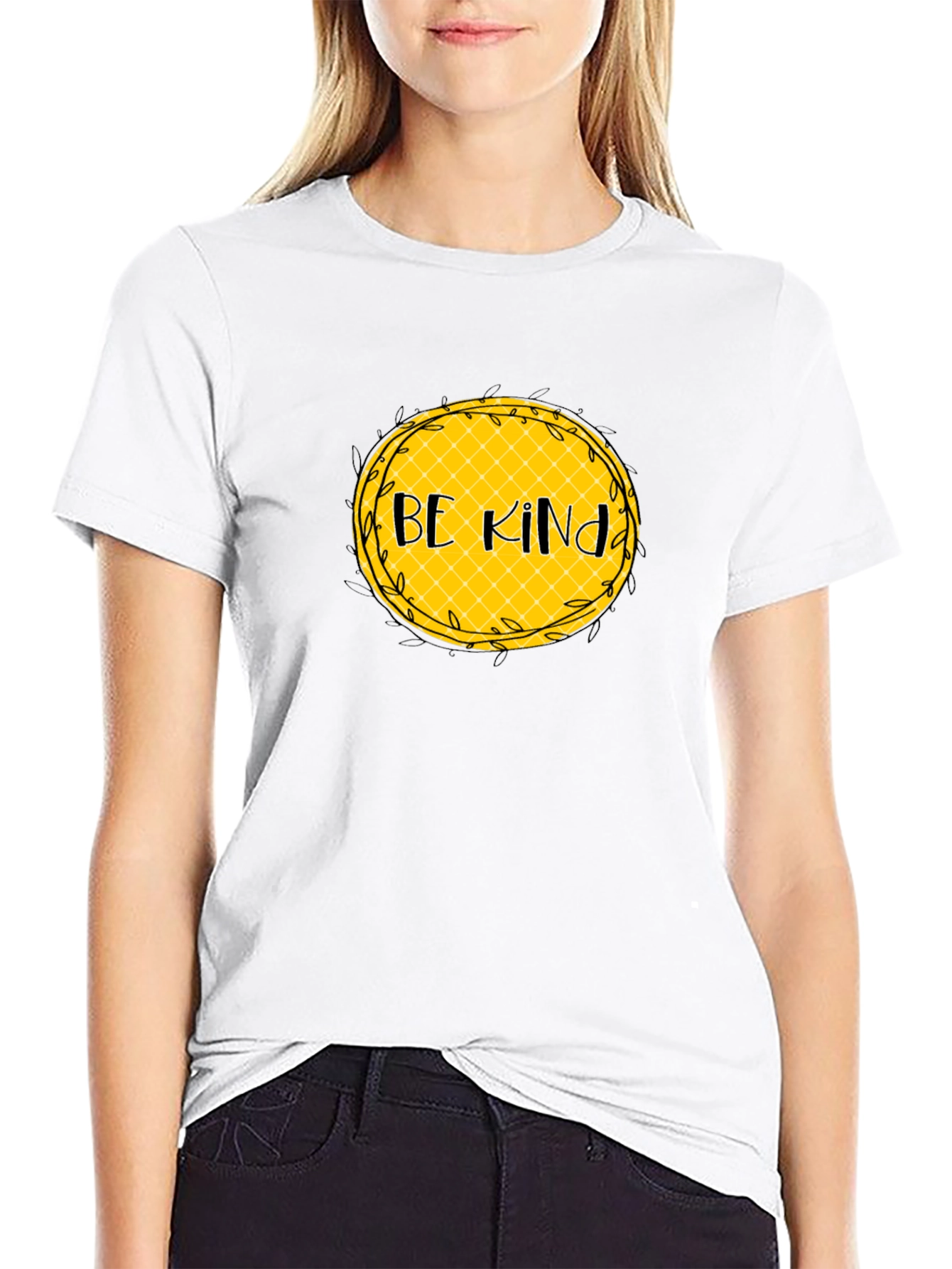 Be Kind Graphic Tee - Black Cotton Casual T-Shirt