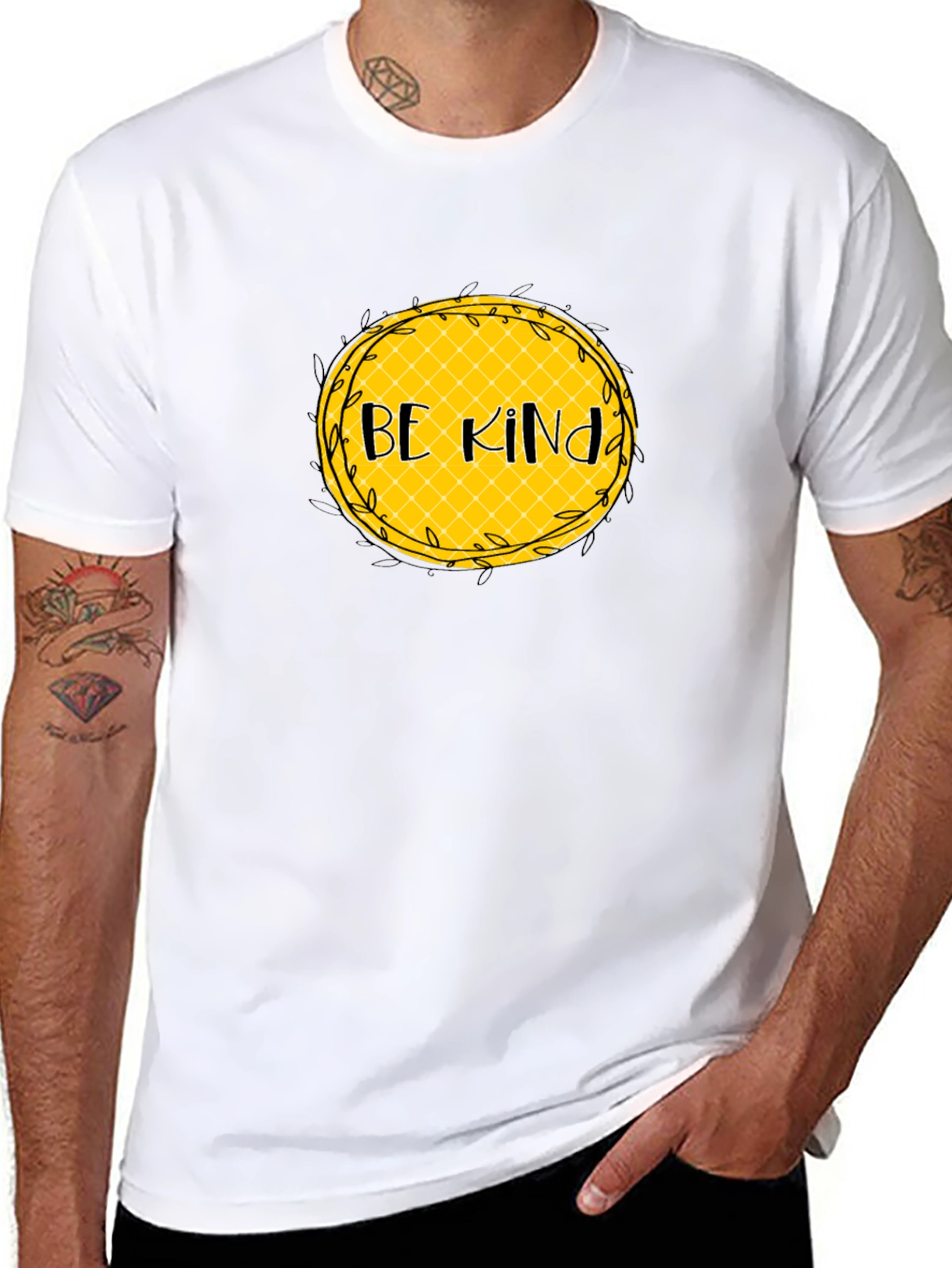 Be Kind Graphic Tee - Black Cotton Casual T-Shirt