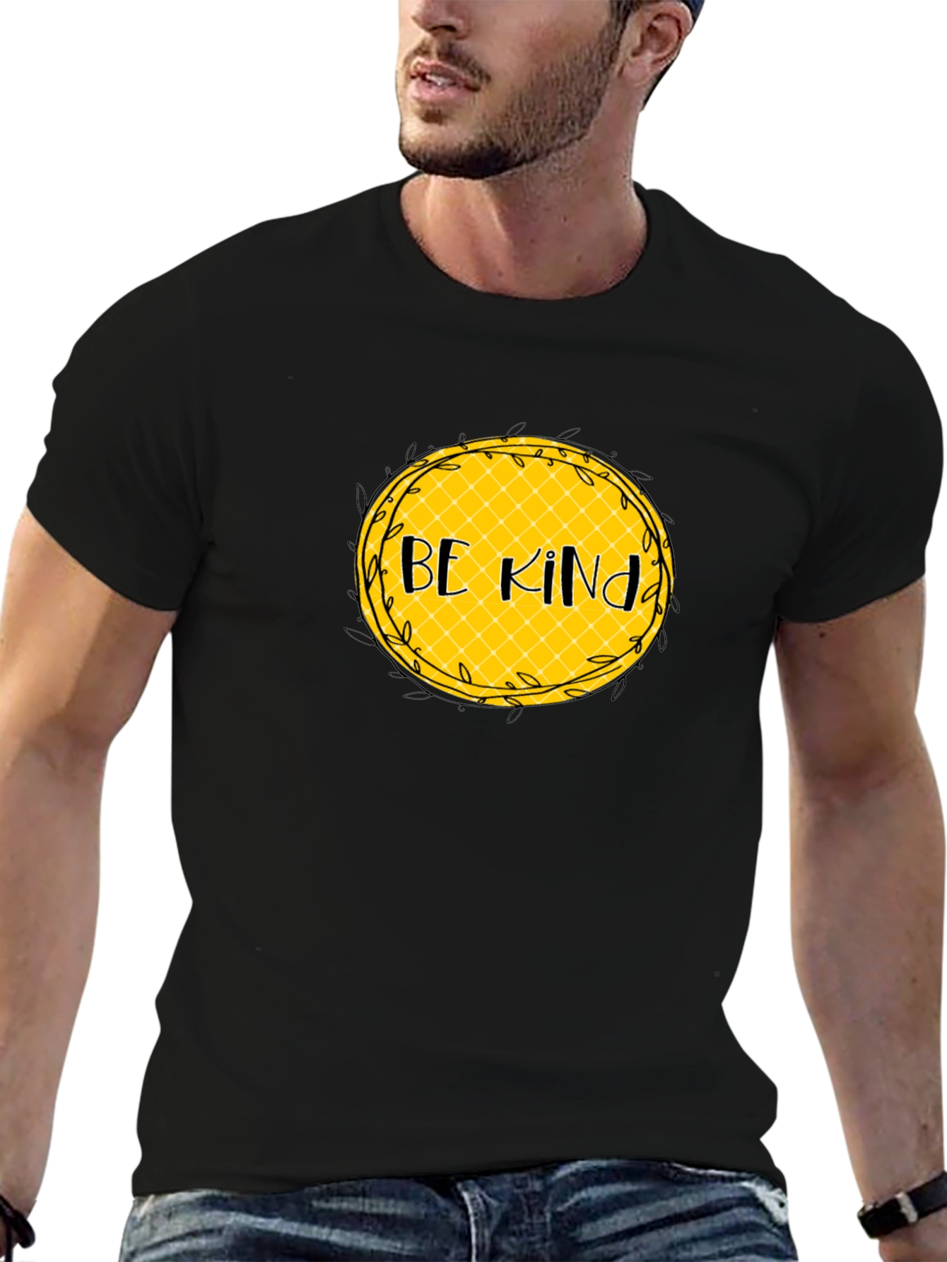 Be Kind Graphic Tee - Black Cotton Casual T-Shirt