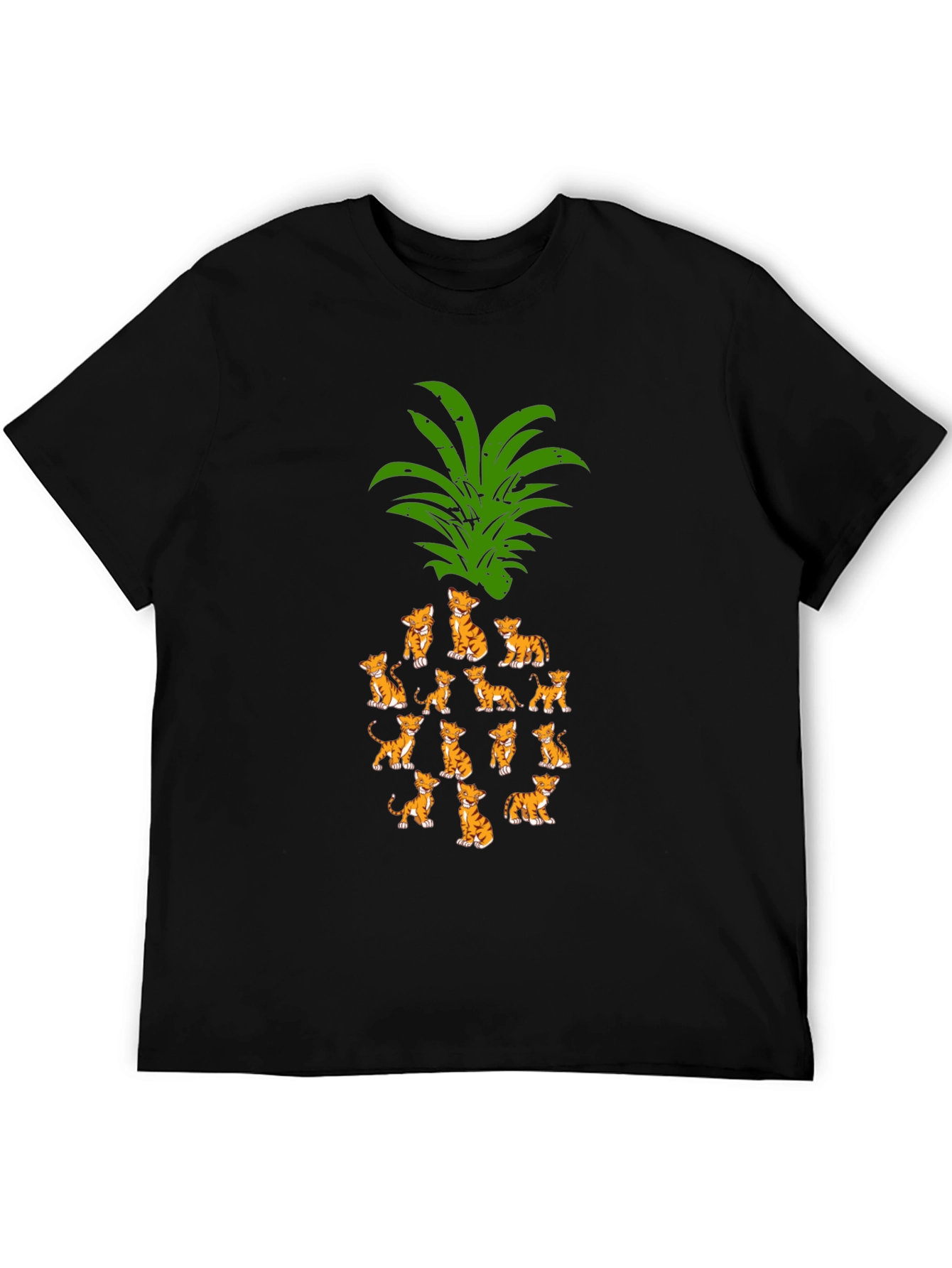Whimsical Kitten Pineapple Graphic Tee