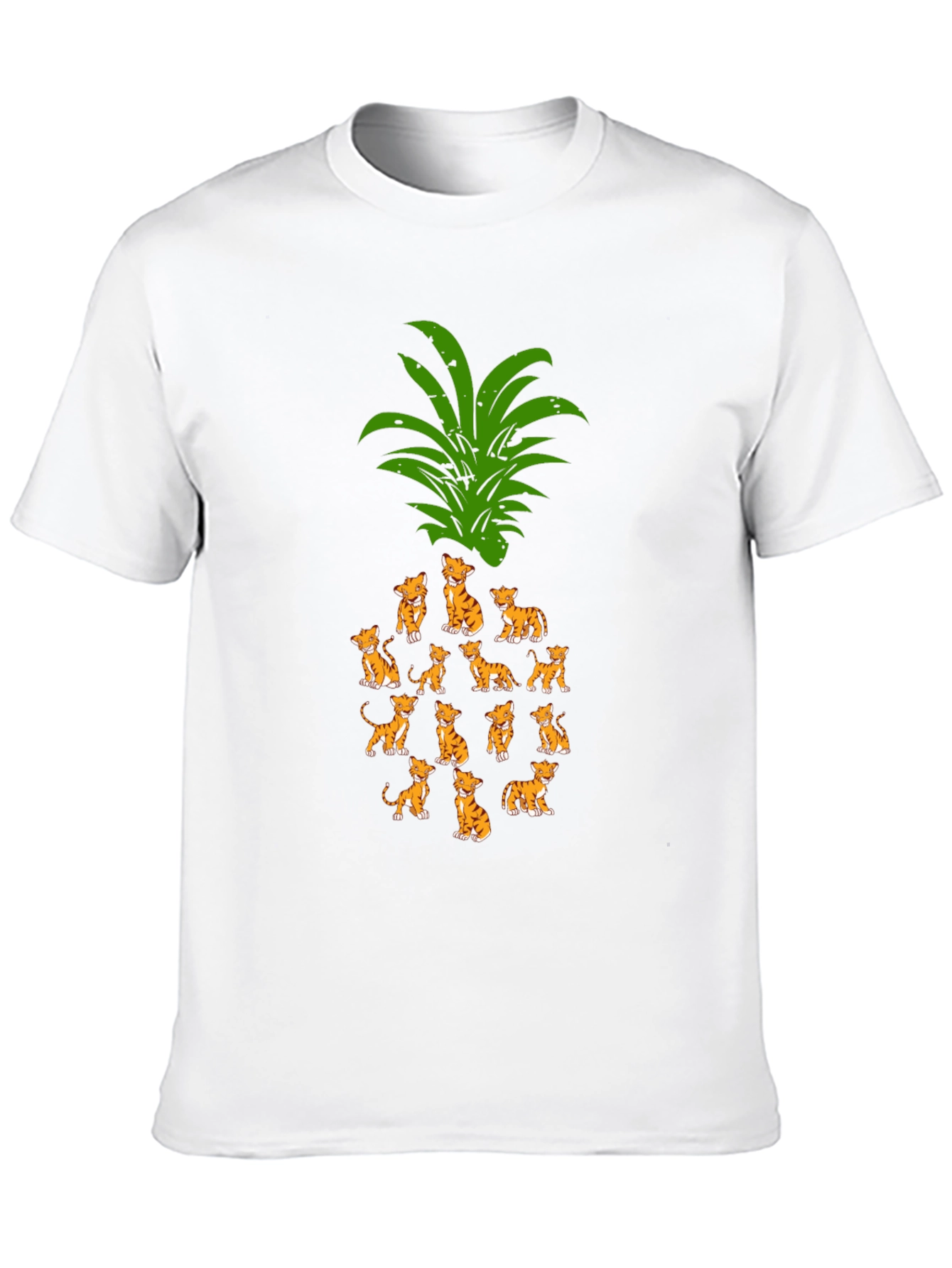 Whimsical Kitten Pineapple Graphic Tee