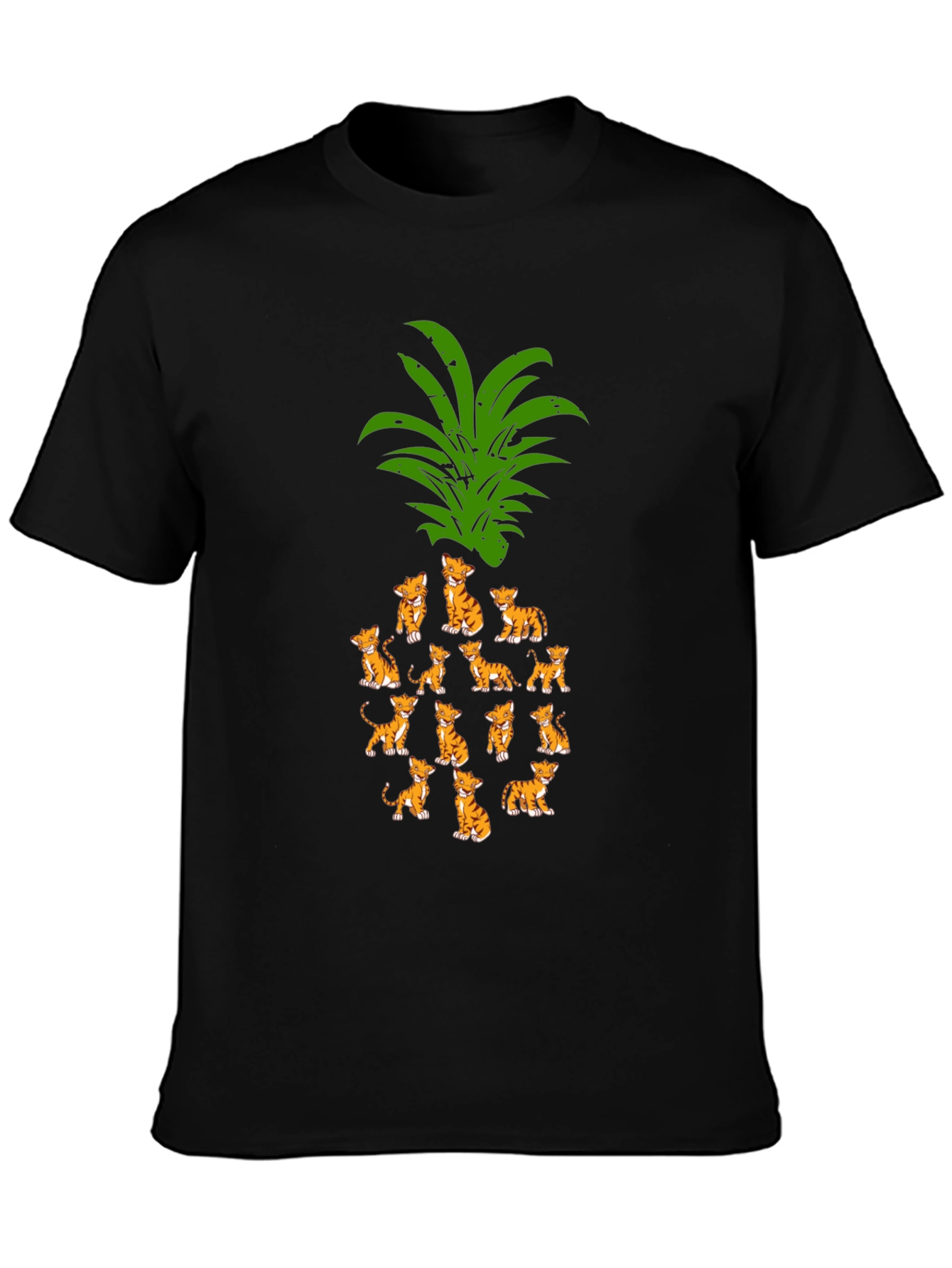 Whimsical Kitten Pineapple Graphic Tee