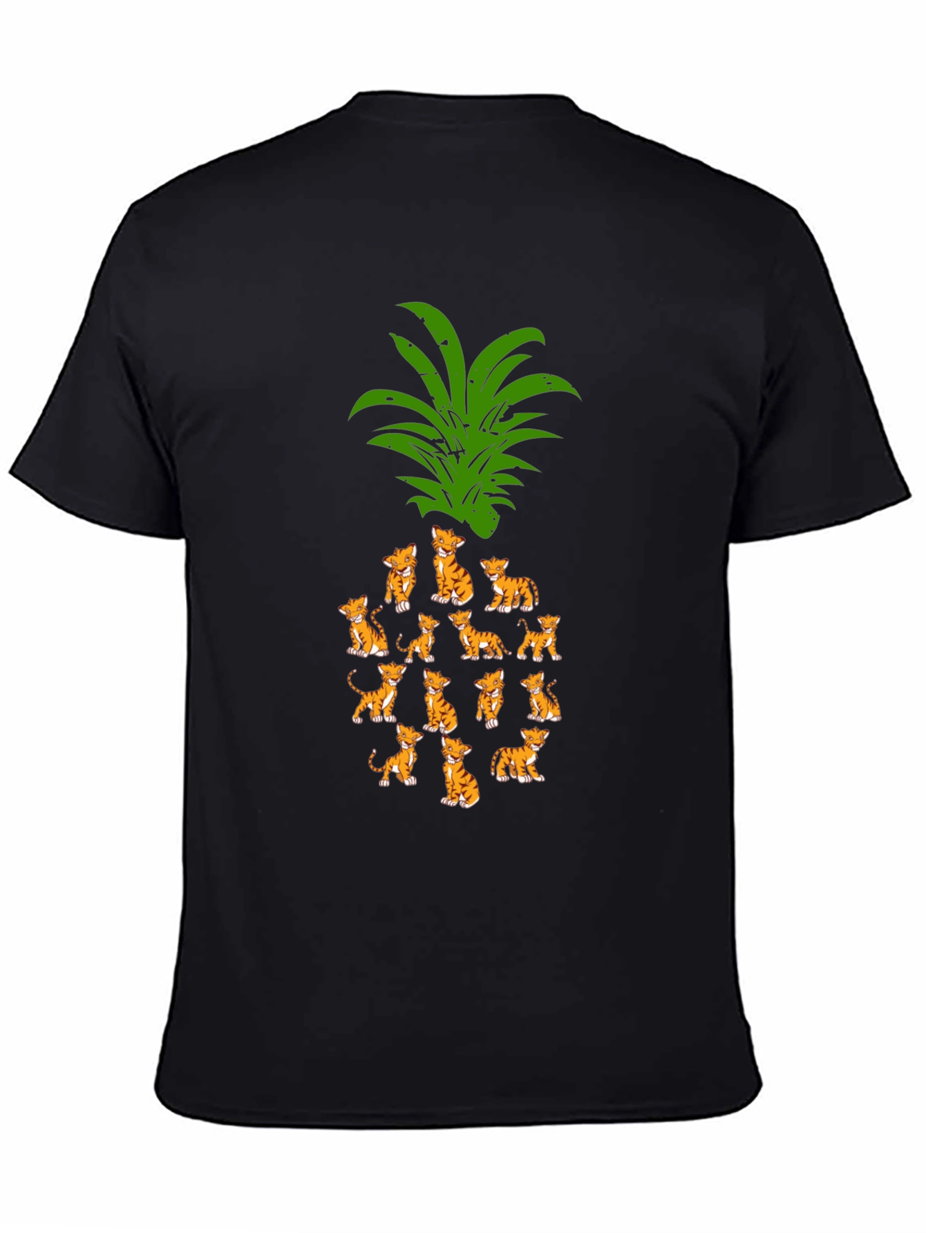 Whimsical Kitten Pineapple Graphic Tee