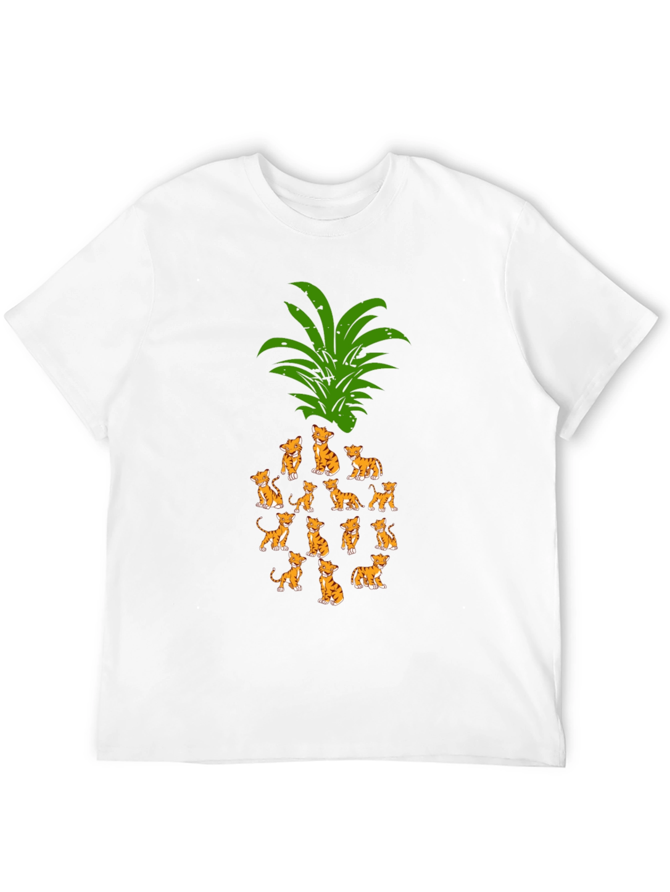 Whimsical Kitten Pineapple Graphic Tee