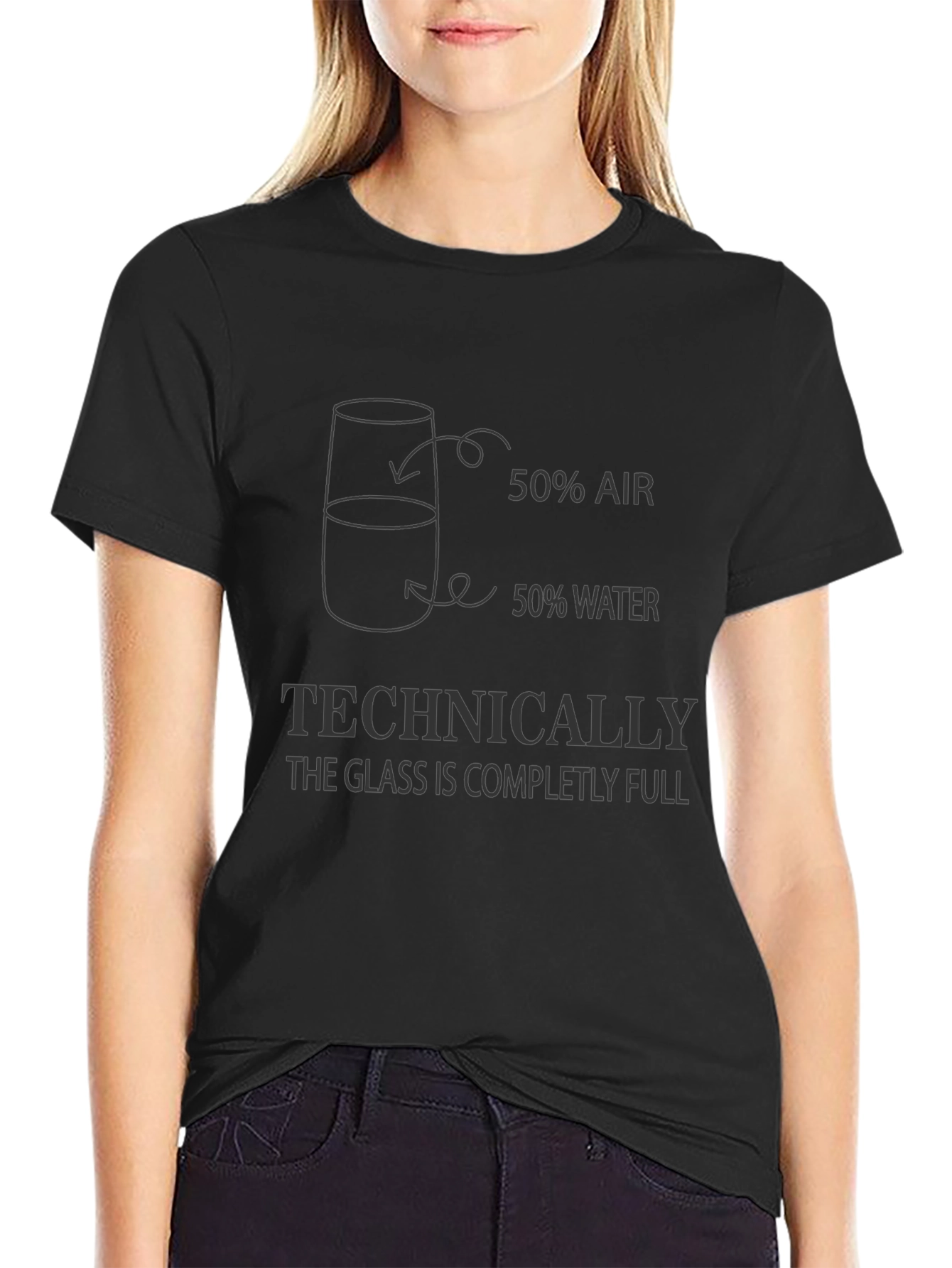Technically Full Glass T-Shirt - Humorous Science Tee