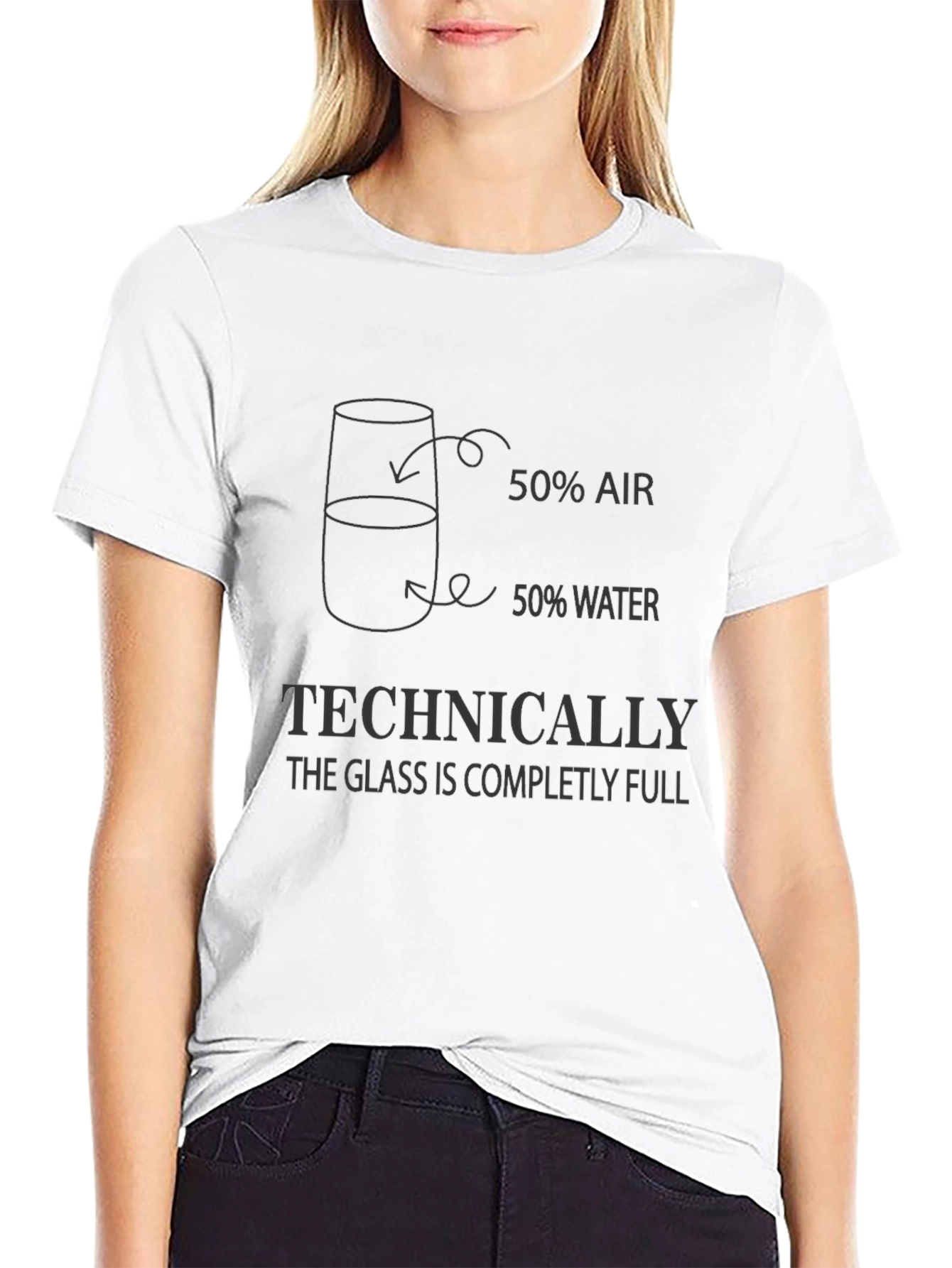 Technically Full Glass T-Shirt - Humorous Science Tee