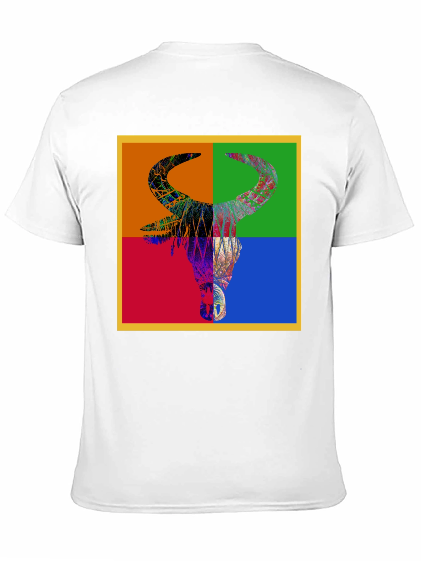 Abstract Bull Graphic Tee - Mens Black T-Shirt