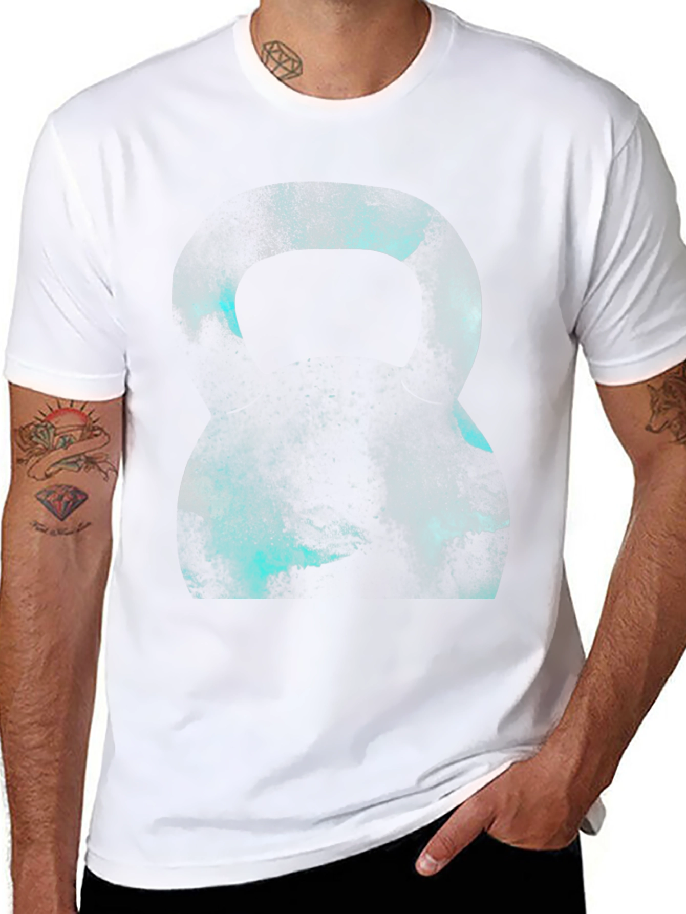 Abstract Kettlebell Graphic Black T-Shirt