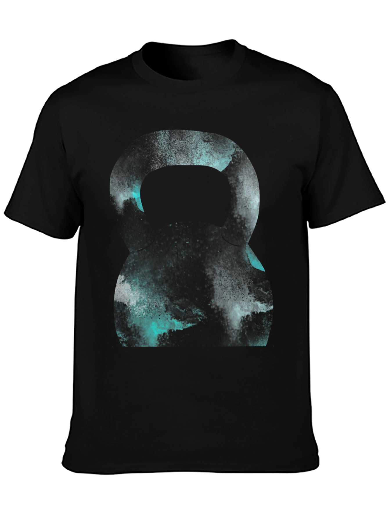 Abstract Kettlebell Graphic Black T-Shirt