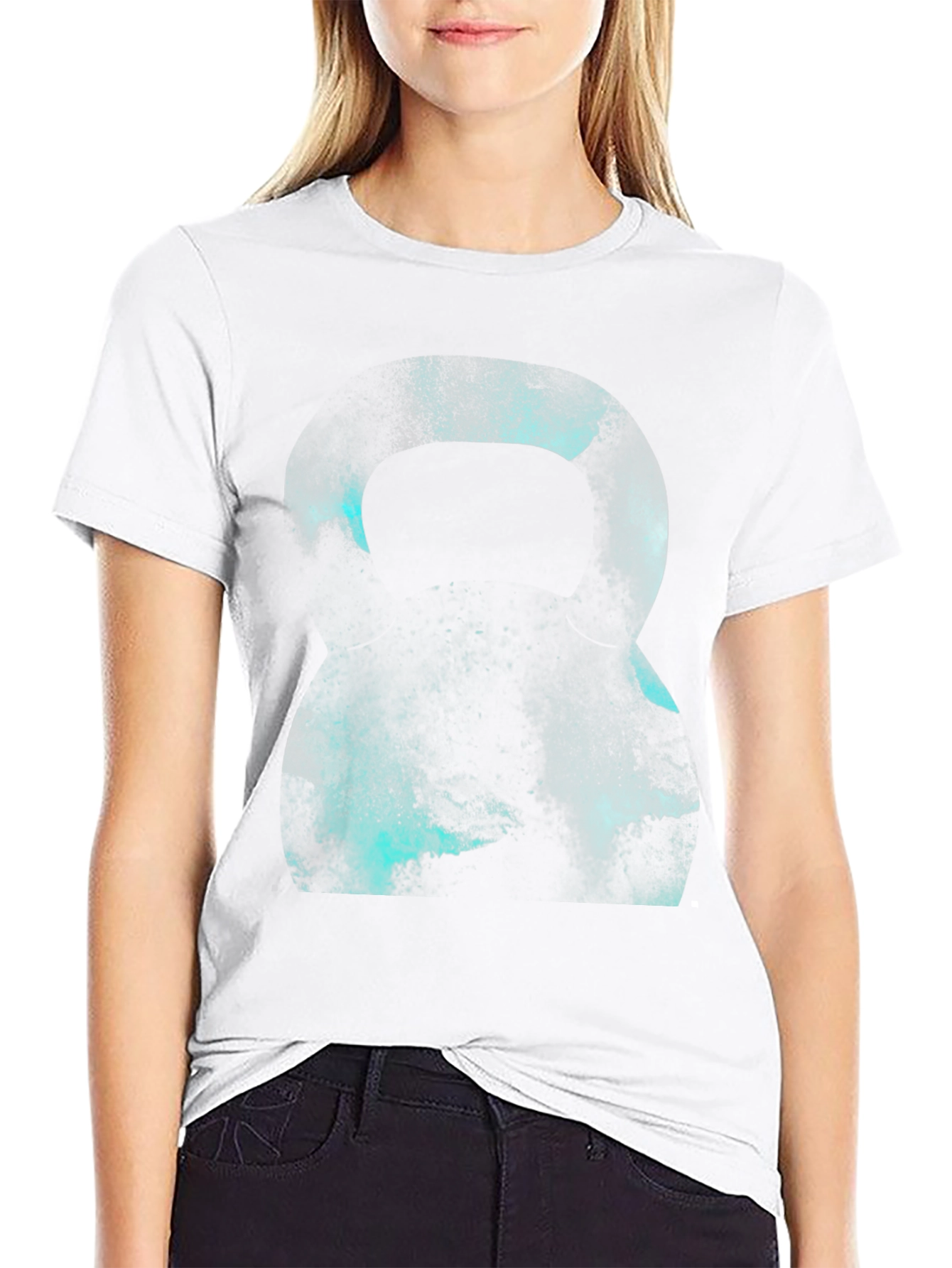Abstract Kettlebell Graphic Black T-Shirt