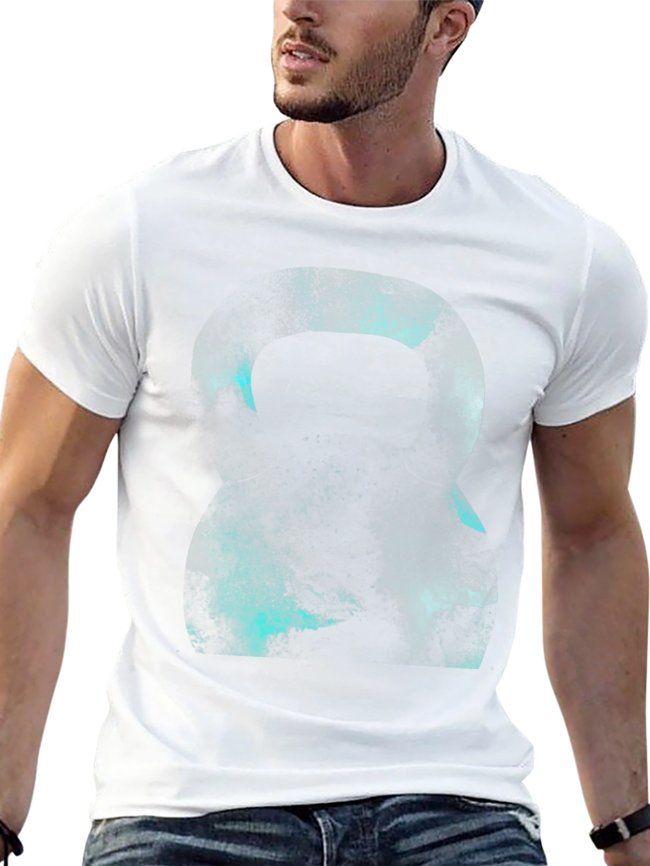 Abstract Kettlebell Graphic Black T-Shirt