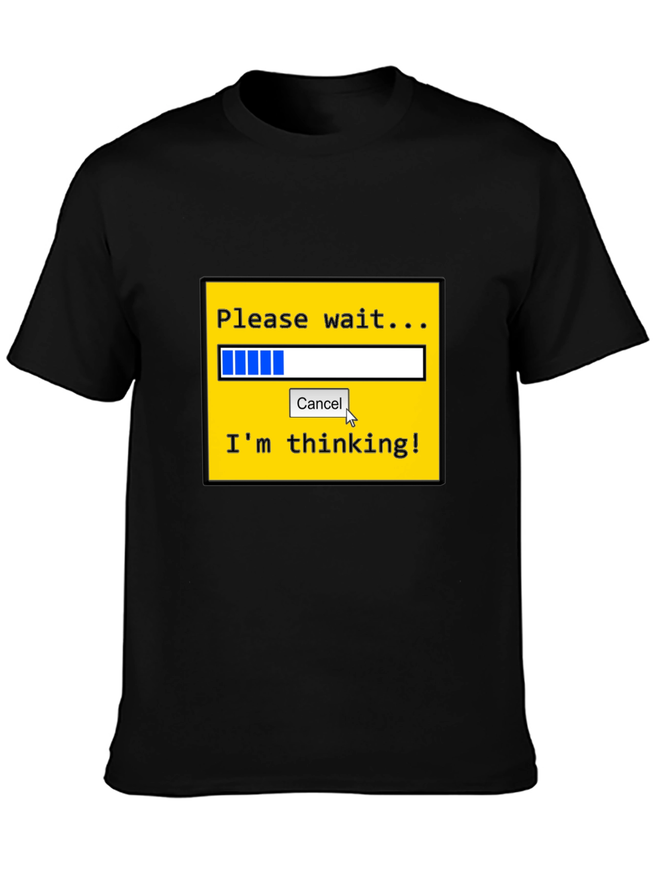 Thinking Loading Bar Graphic Tee - Black