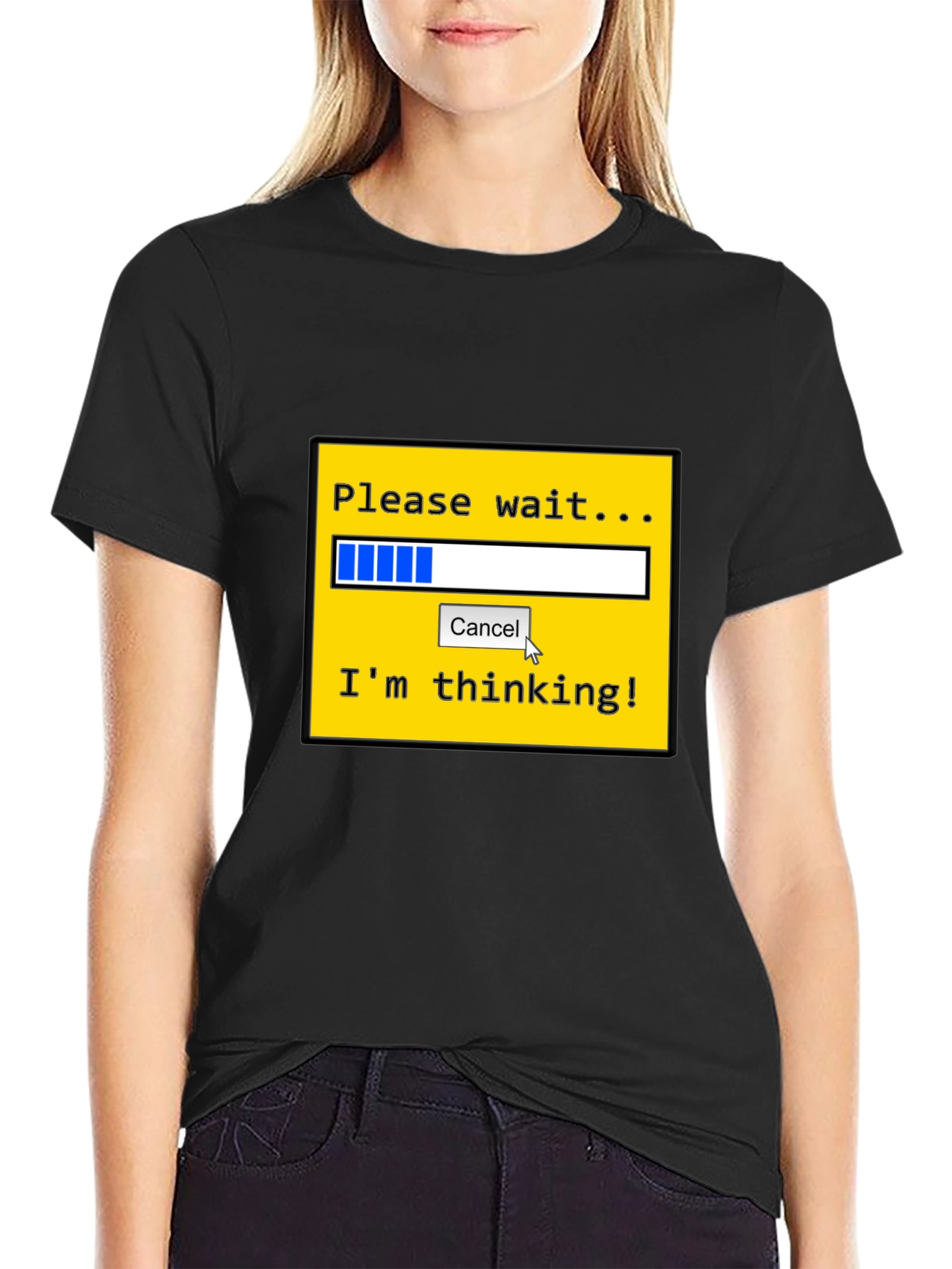 Thinking Loading Bar Graphic Tee - Black